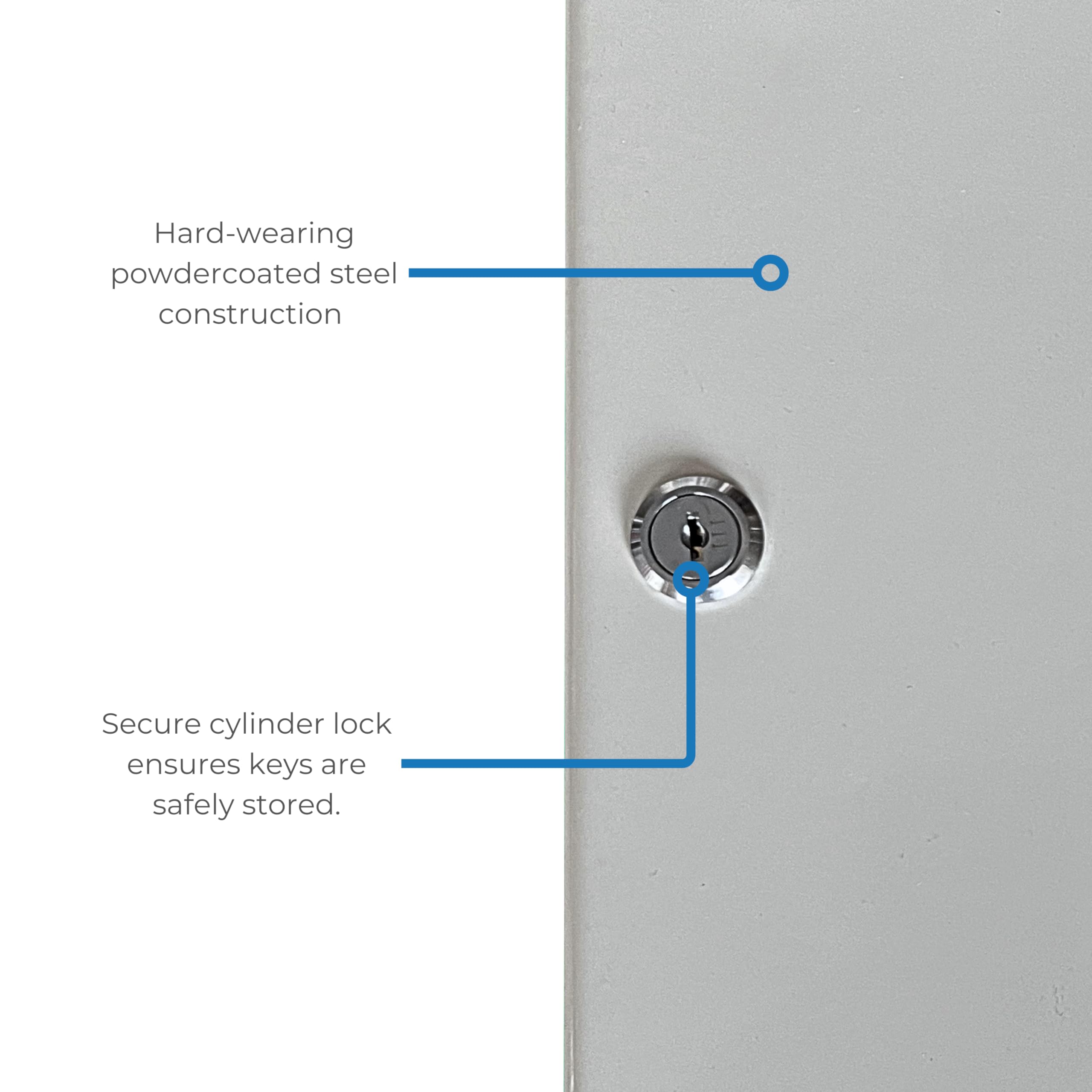 20-Key Lockable Wall Mount Key Cabinet - Secure Storage for Home & Office