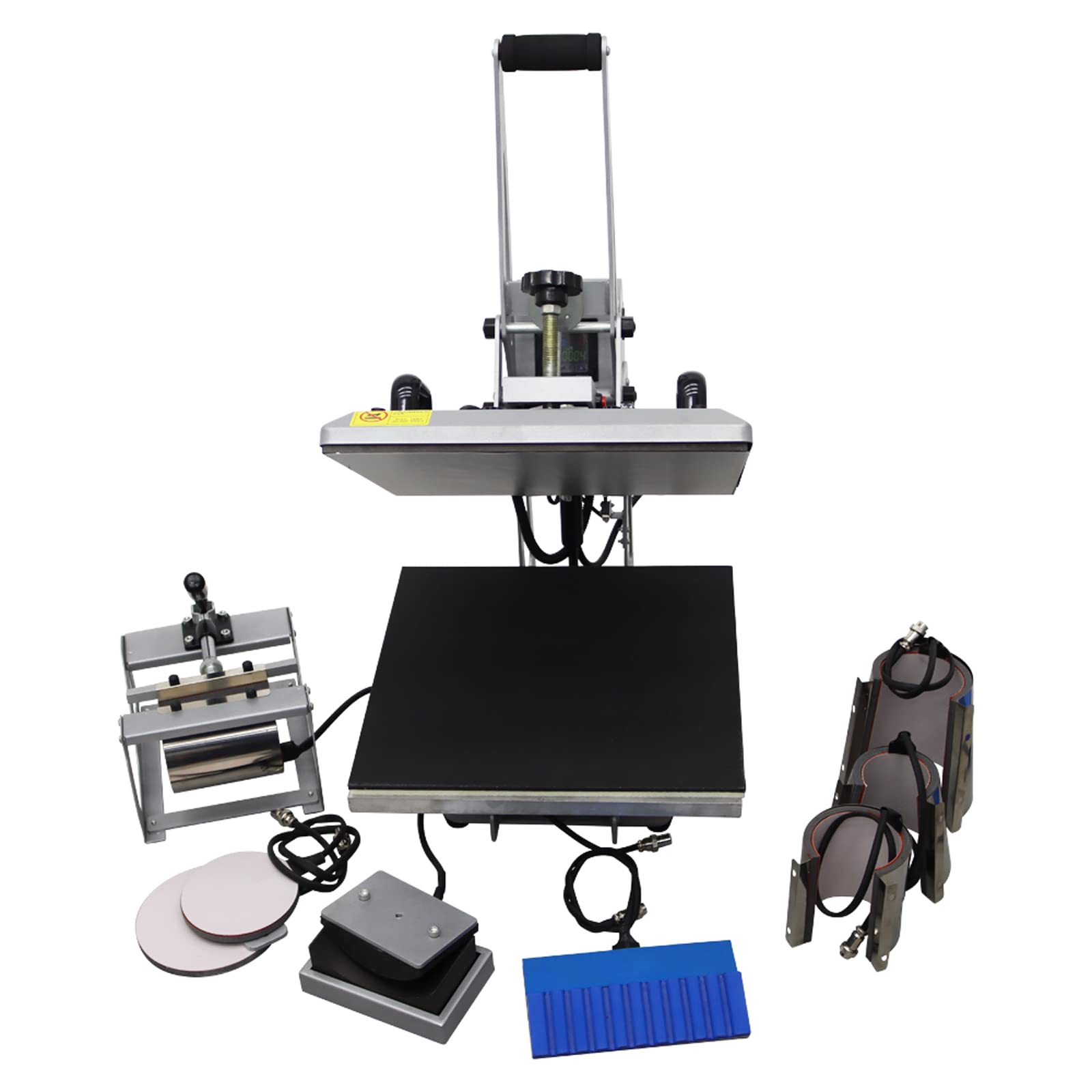 TECHTONGDA 15x15 Inch Semi-Automatic Magnetic Heat Press Machine - 9-in-1 Multifunctional Heat Transfer Machine with Swing Function & Digital Temperature Control | Perfect for T-Shirts, Mugs, Hats & DIY Crafts
