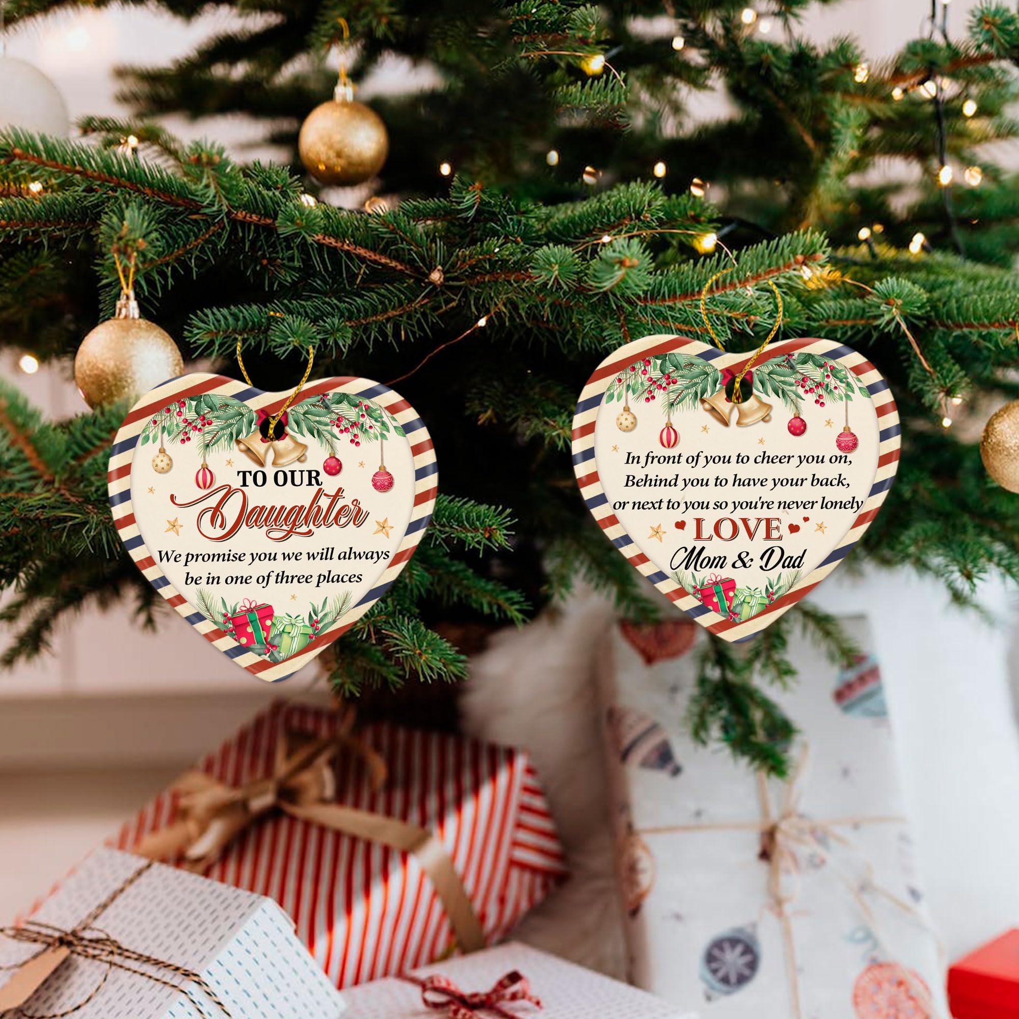 Personalized Christmas Ornaments for Daughter - Unique Birthday, Wedding & Graduation Gifts for Daughters-in-Law | Perfect for Holiday Decorations & Special Occasion Celebrations
