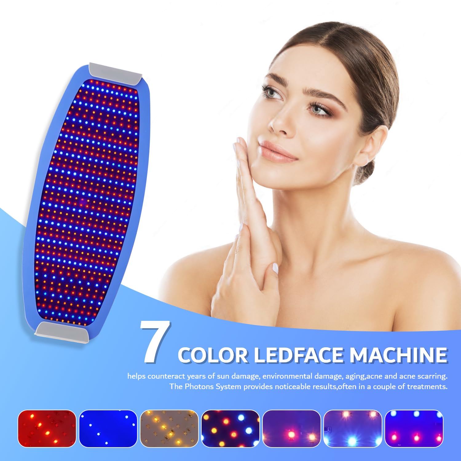 LED Light Therapy Mask for Face - Red, Blue & Near Infrared Light Therapy for Acne, Wrinkles & Skin Rejuvenation | At-Home PDT Facial Treatment for Glowing Skin | Perfect for Daily Skincare Routine & Spa Nights