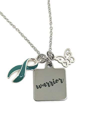 Teal Awareness Ribbon Necklace - Elegant Jewelry for Ovarian Cancer Support & Awareness - Perfect for Fundraisers, Survivors & Advocates