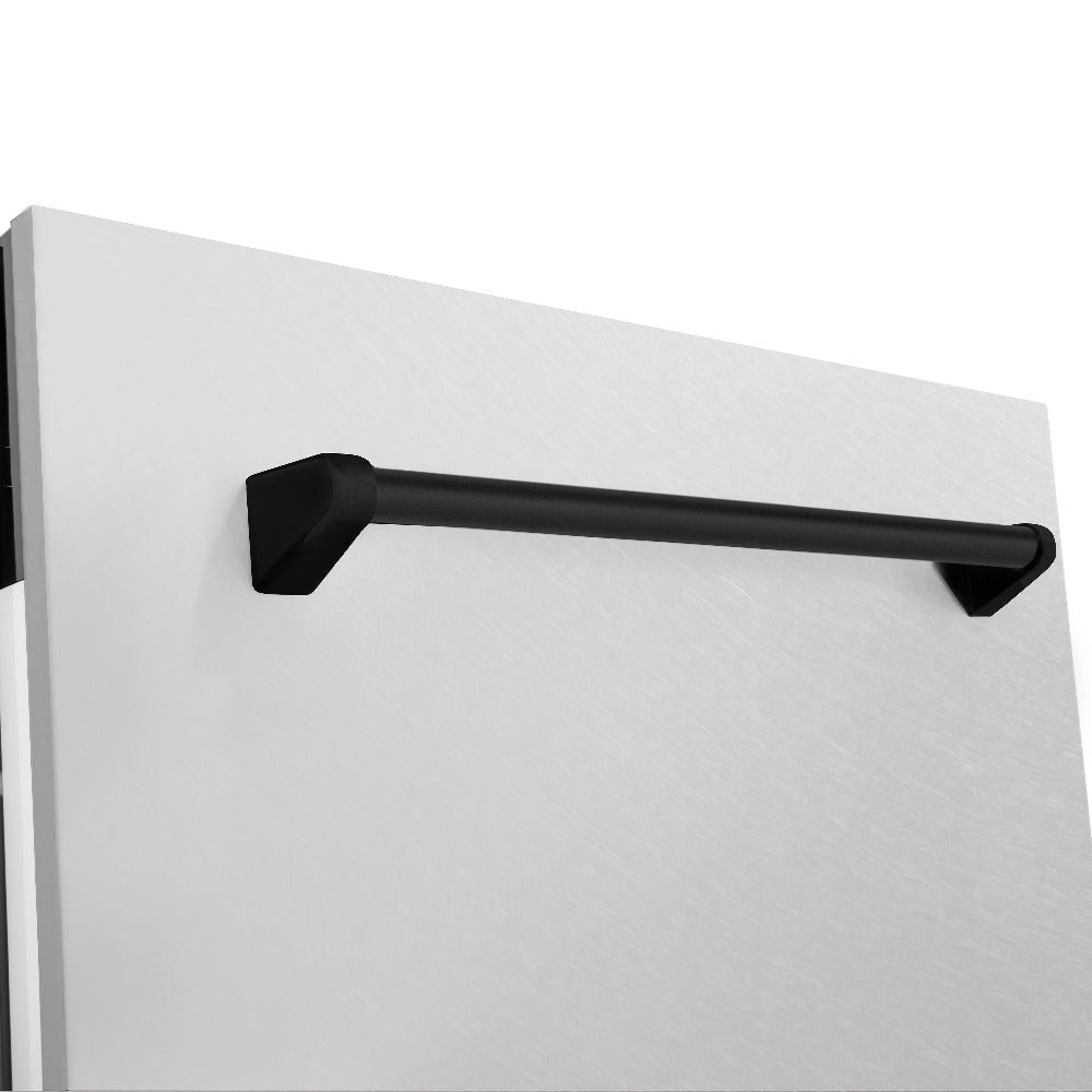 ZLINE Autograph Edition 24-inch Built-In Dishwasher with 3rd Rack - Satin Stainless Steel Panel & Matte Black Handle - Ultra Quiet 51dBa - Perfect for Modern Kitchens and Open-Concept Homes (DWVZ SN 24 MB)