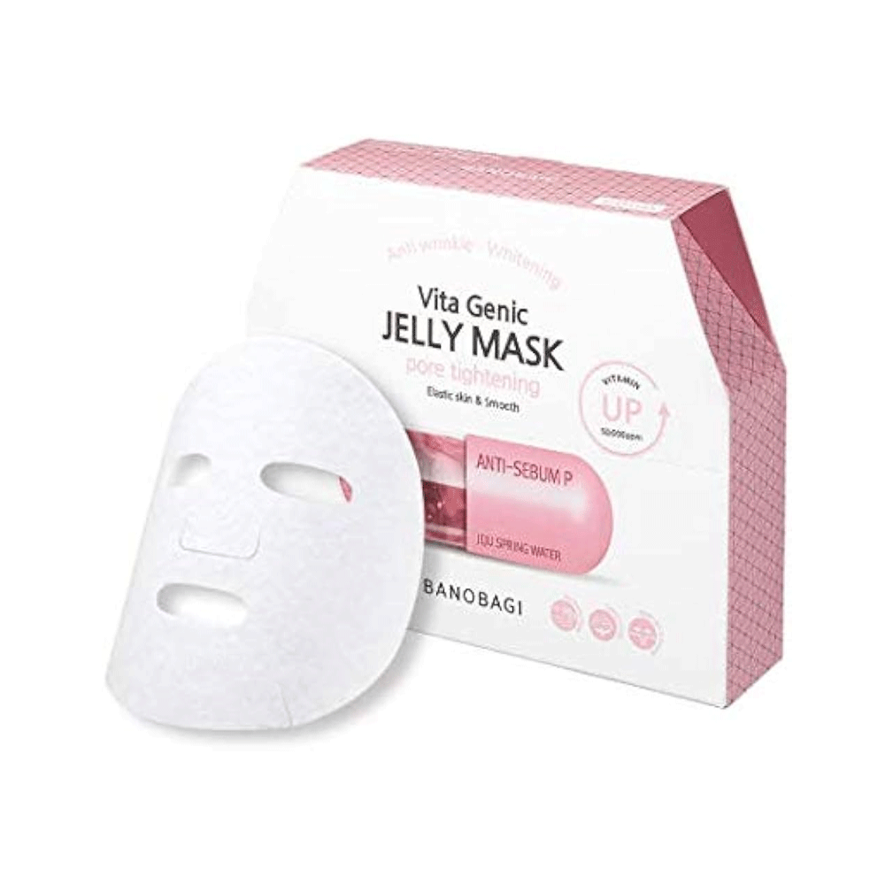 BANOBAGI Vita Genic Jelly Mask for Pore Tightening - 30g x 10 Sheets | Korean Skincare for Clear & Smooth Skin | Perfect for Daily Hydration & Night Routine