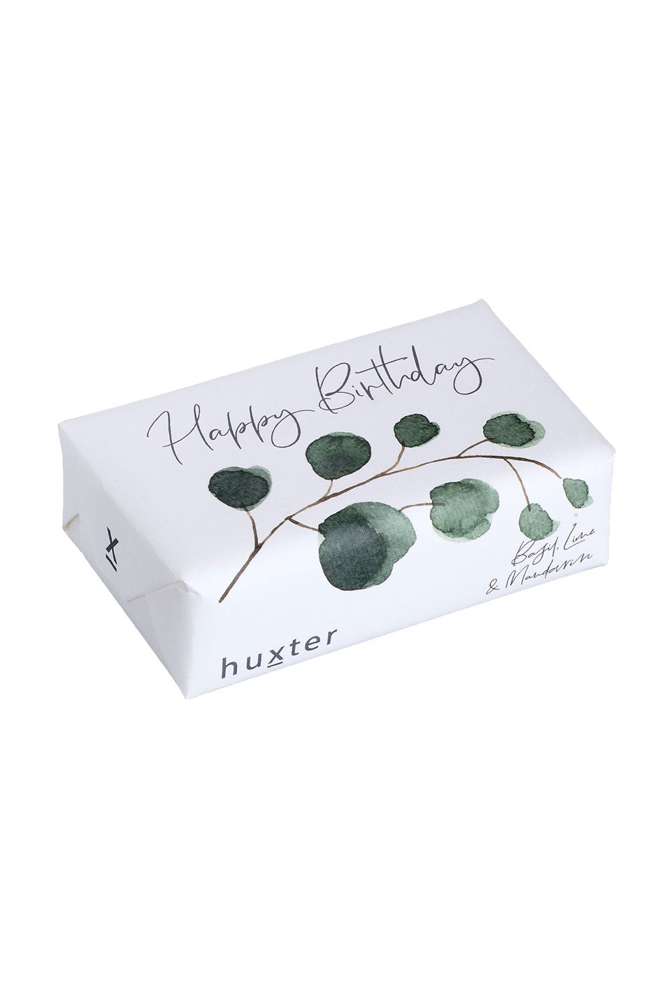 Happy Birthday Green Leaves Basil Lime + Mandarin Soap - Natural Handmade Gift for Women, Men - Perfect for Birthday, Anniversary & Holiday Presents - Relaxing Aromatherapy Bath & Shower