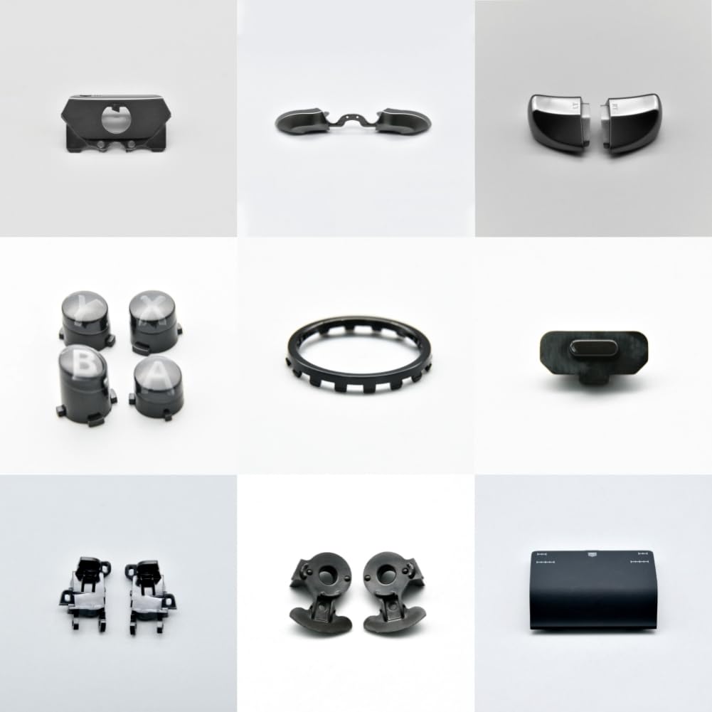 Xbox Elite 1st Controller Replacement Housing Shell Kit - Full Case Cover, Faceplate, Middle Frame, Side Rails, ABXY LT RT Buttons & LB RB Bumper Accessories (Black) | Perfect for DIY Repairs & Custom Gaming Setup