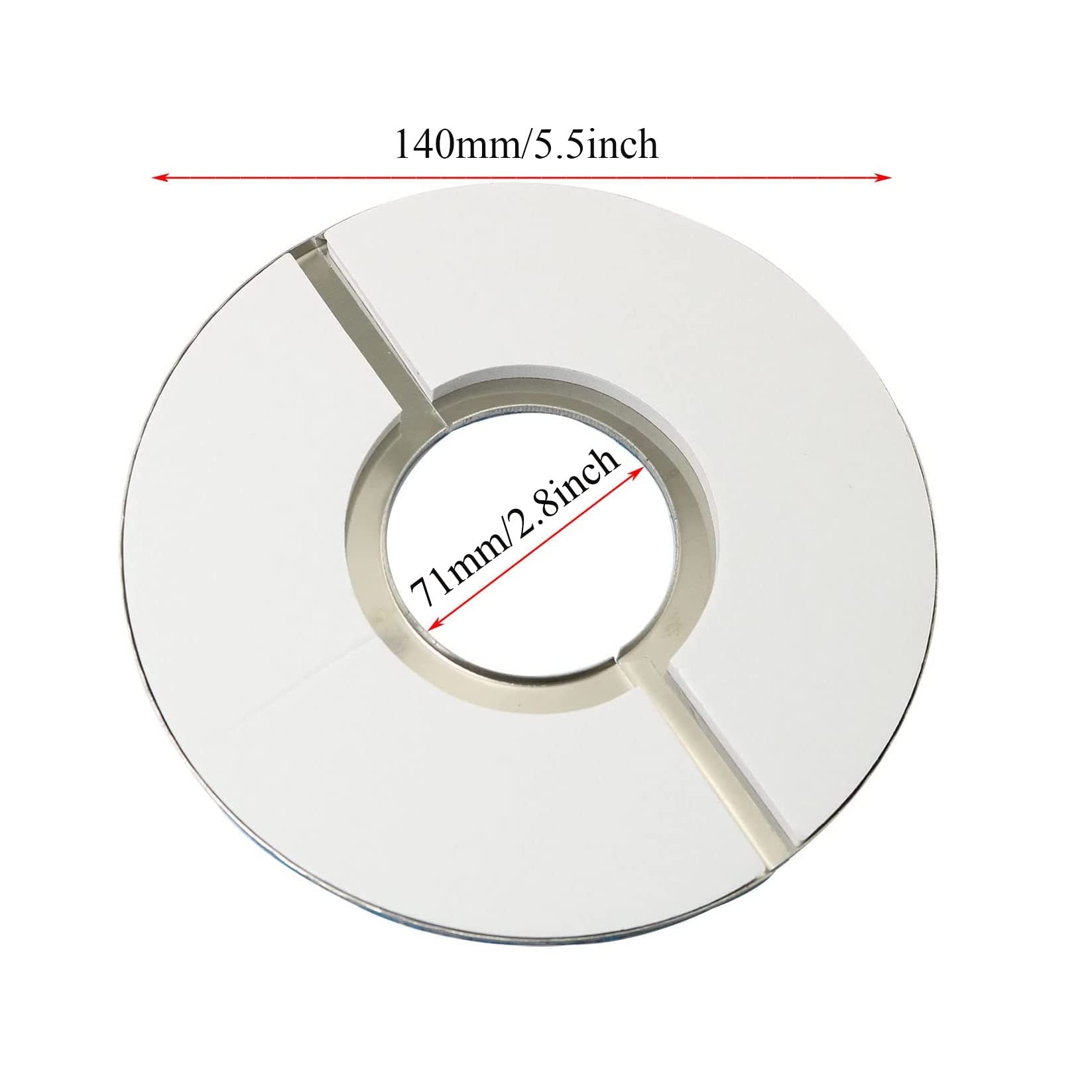 2Pcs Stainless Steel Wall Split Flange - 71mm Round Escutcheon Plate for Water Pipe Cover | Wall-Mounted Pipe Accessories | Perfect for Bathroom, Kitchen & Plumbing Renovations