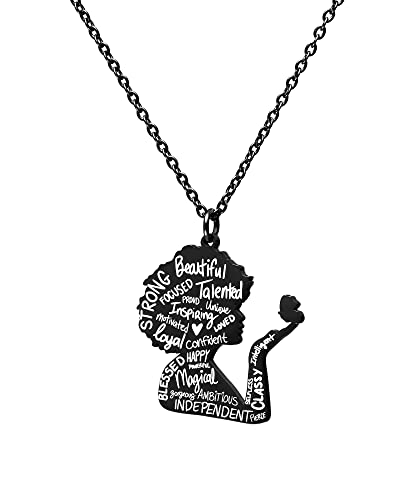 Black - Silhouette Motivational Necklace - 5