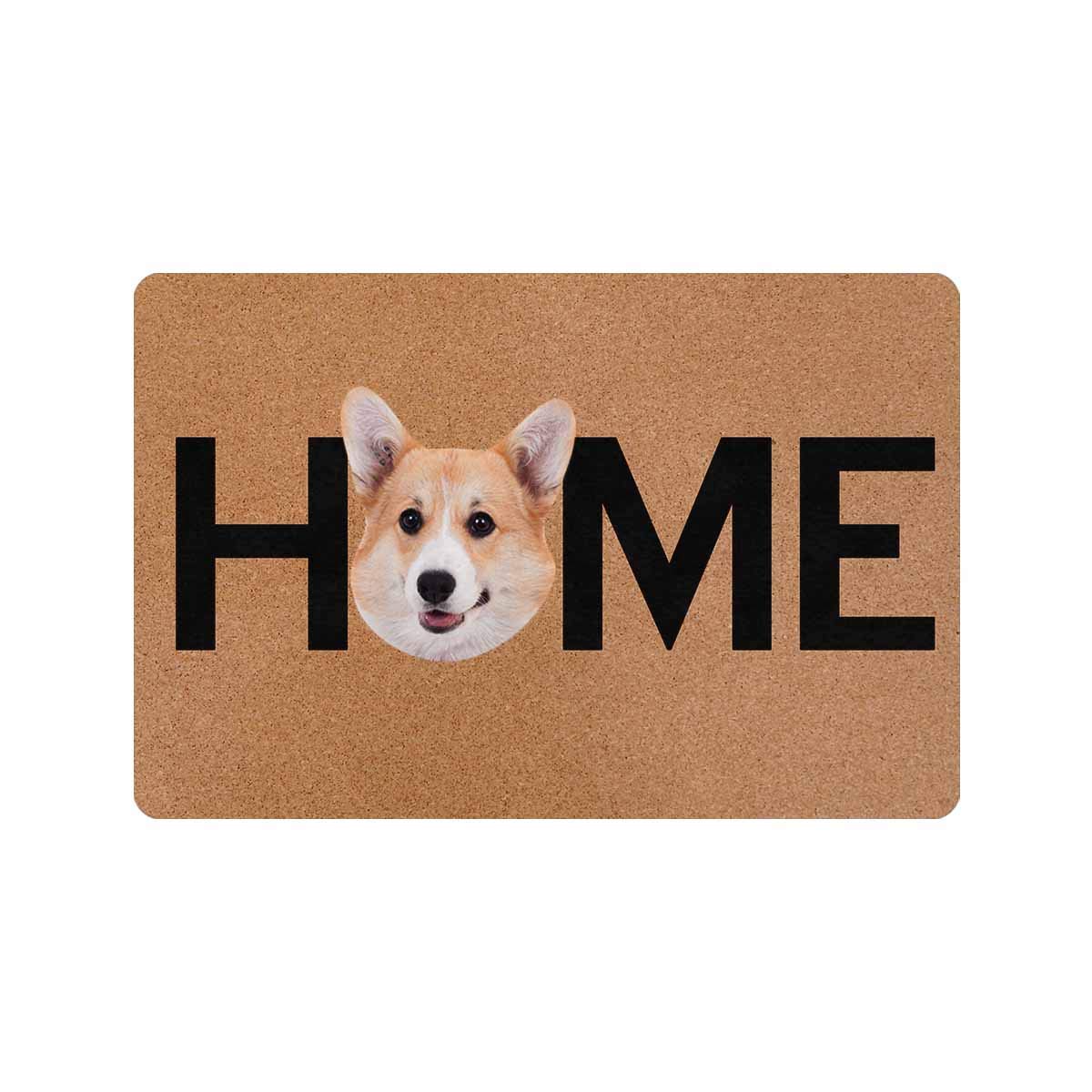 Funny Corgi Doormat 24x16 Inch - Indoor/Outdoor Custom Dog Face Welcome Mat for Home Entrance Decor | Perfect for Pet Lovers & Front Door Welcome Gift