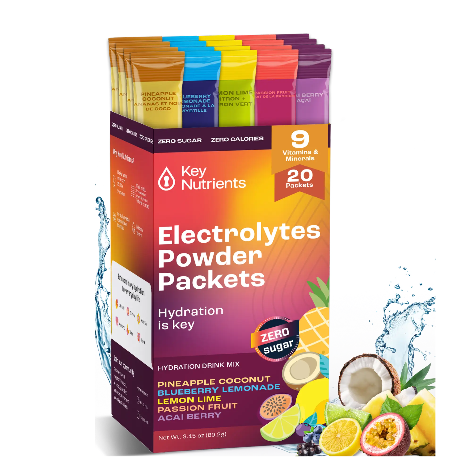 Electrolyte Recovery Plus Powder Travel Packets - Hydration Boost for Athletes & Travelers - Perfect for Workouts, Hiking & Post-Workout Recovery
