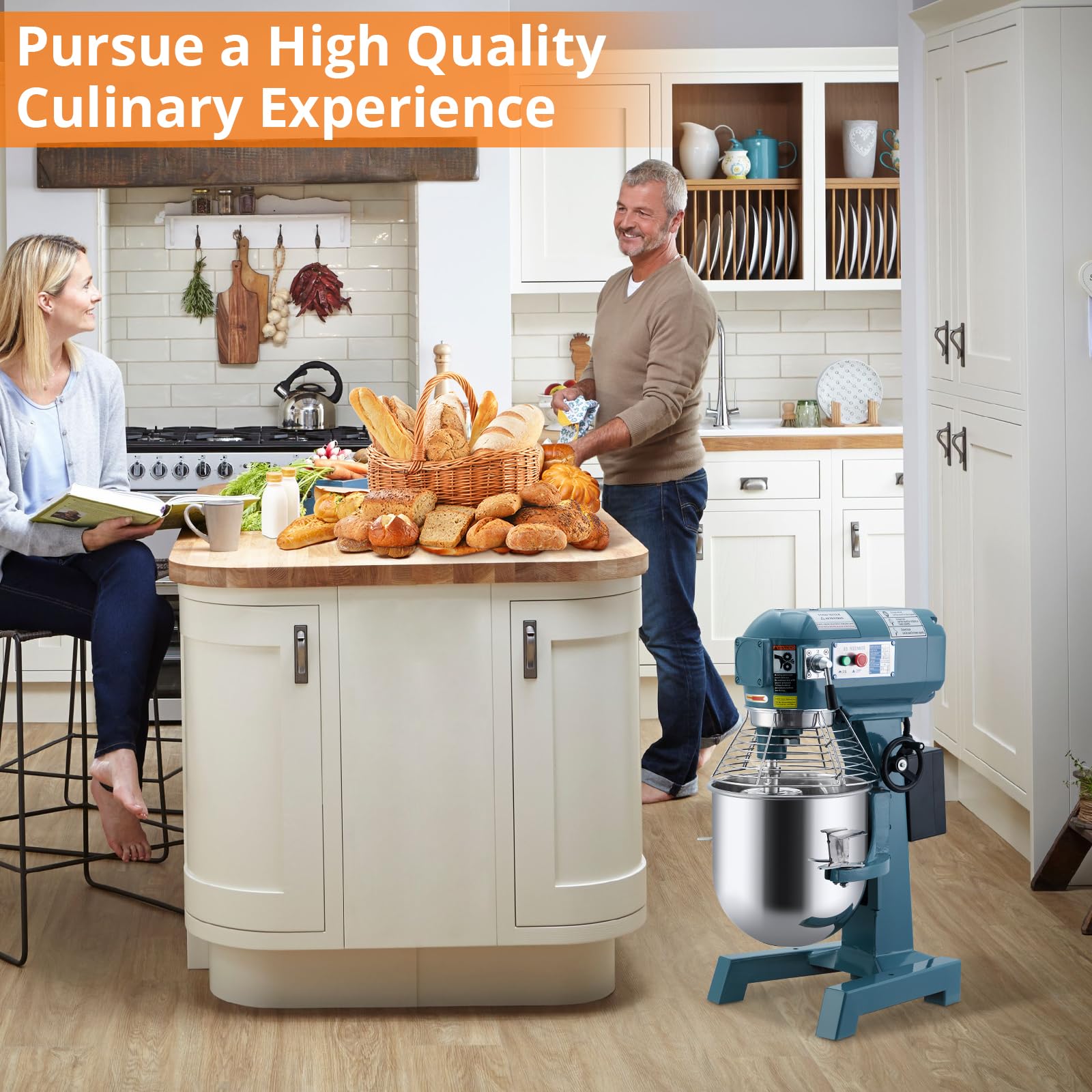 GARVEE 15QT Commercial Stand Mixer - Heavy Duty Electric Dough Mixer with 3 Speed Settings & Stainless Steel Bowl - Professional Grade for Bakeries, Restaurants & Large Batch Baking - Perfect for Bread, Pizza Dough & Pastry Making