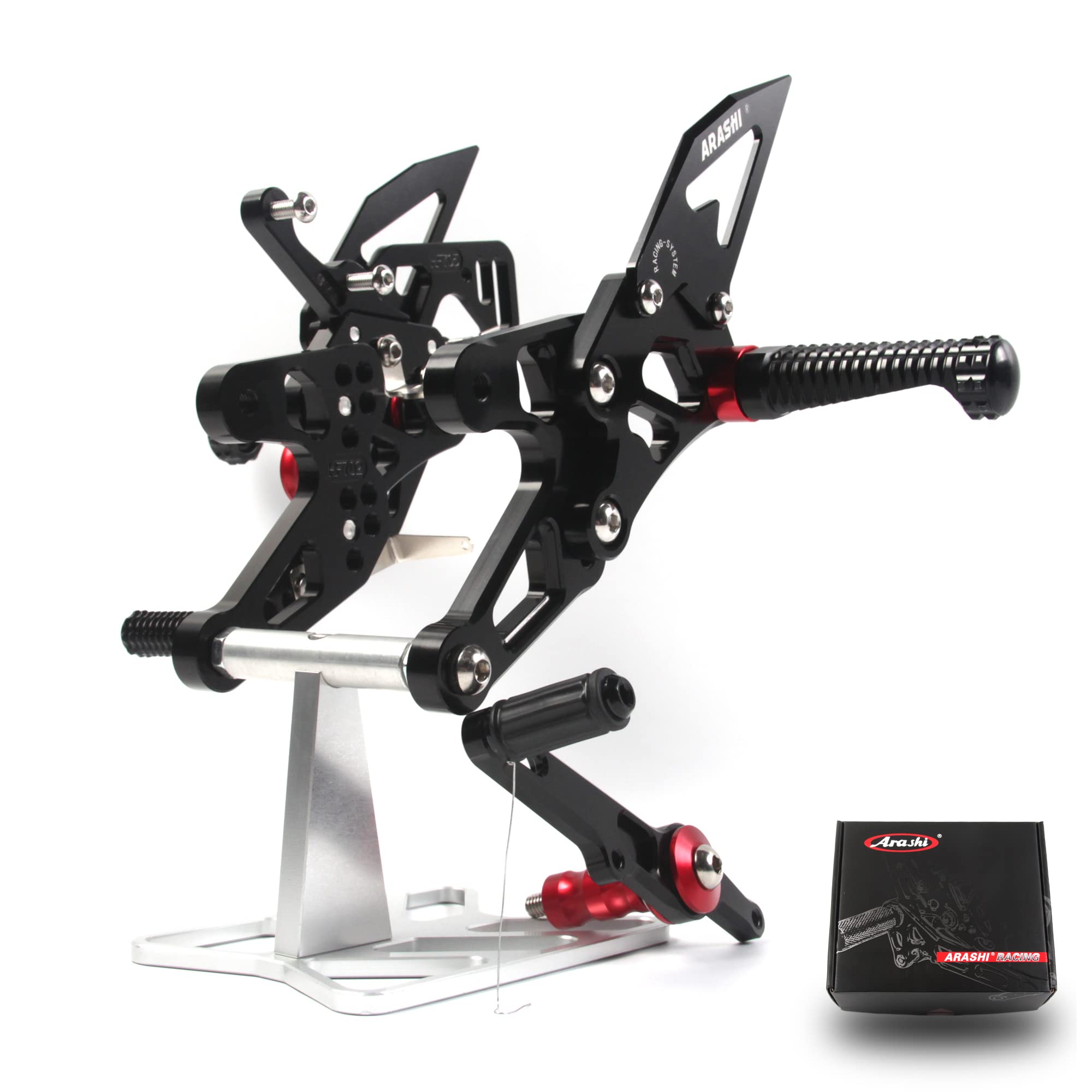 Arashi V2.0 Adjustable Rear Sets Footrests for BMW S1000RR HP4 (2015-2019) - Black Motorcycle Foot Pegs & Accessories - Perfect for Track Racing & Street Performance Upgrades