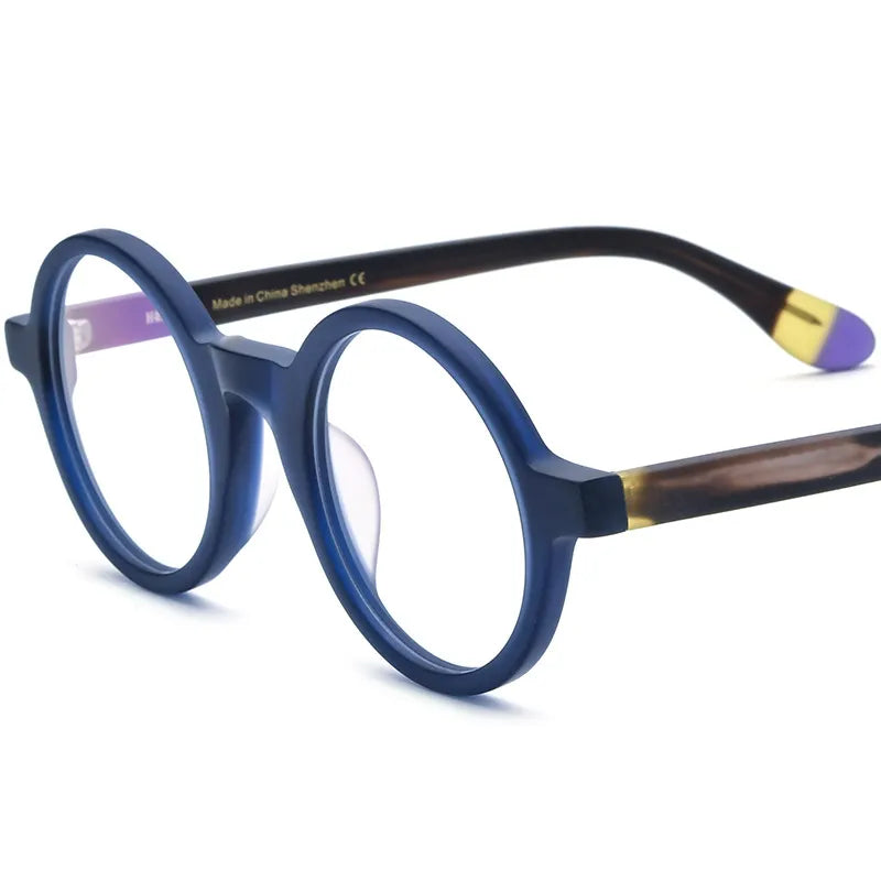 CCspace Unisex Full Rim Round Acetate Eyeglasses 56919 - Stylish & Lightweight Frame for Men & Women - Perfect for Reading, Work, and Everyday Fashion