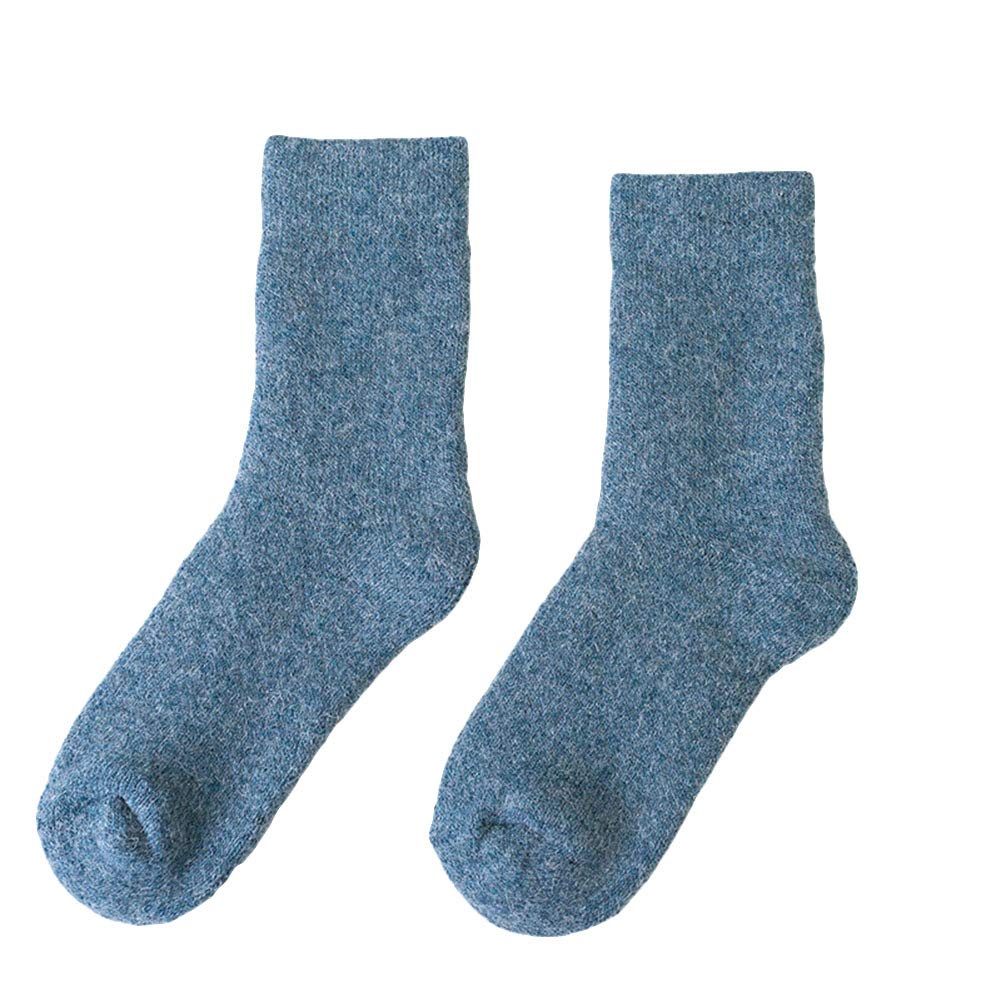Women's Winter Wool Thermal Socks - Thick Solid Color Mid-Calf Soft Warm Socks for Cold Weather, Hiking & Indoor Comfort