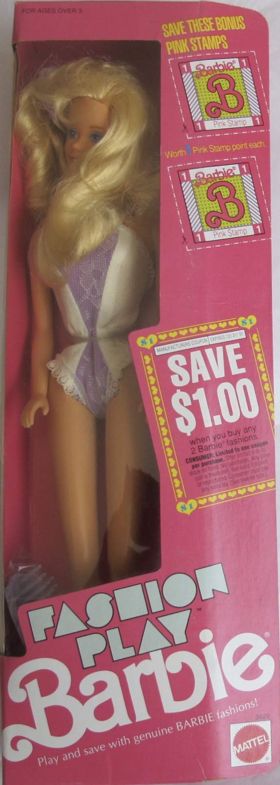 Vintage 1990 Barbie Fashion Play Doll - Collectible Barbie Doll with Stylish Outfits & Accessories - Perfect for Collectors, Gift Giving, and Playtime Fun
