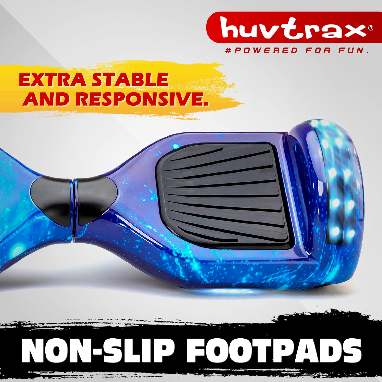 Blue Galaxy Hoverboard - 2X Ride Time with Durable Aluminum Wheels | Bluetooth, LED Lights & Carrying Case | for Kids & Adults up to 220lbs | Perfect for Commuting, Fun Rides & Outdoor Adventures