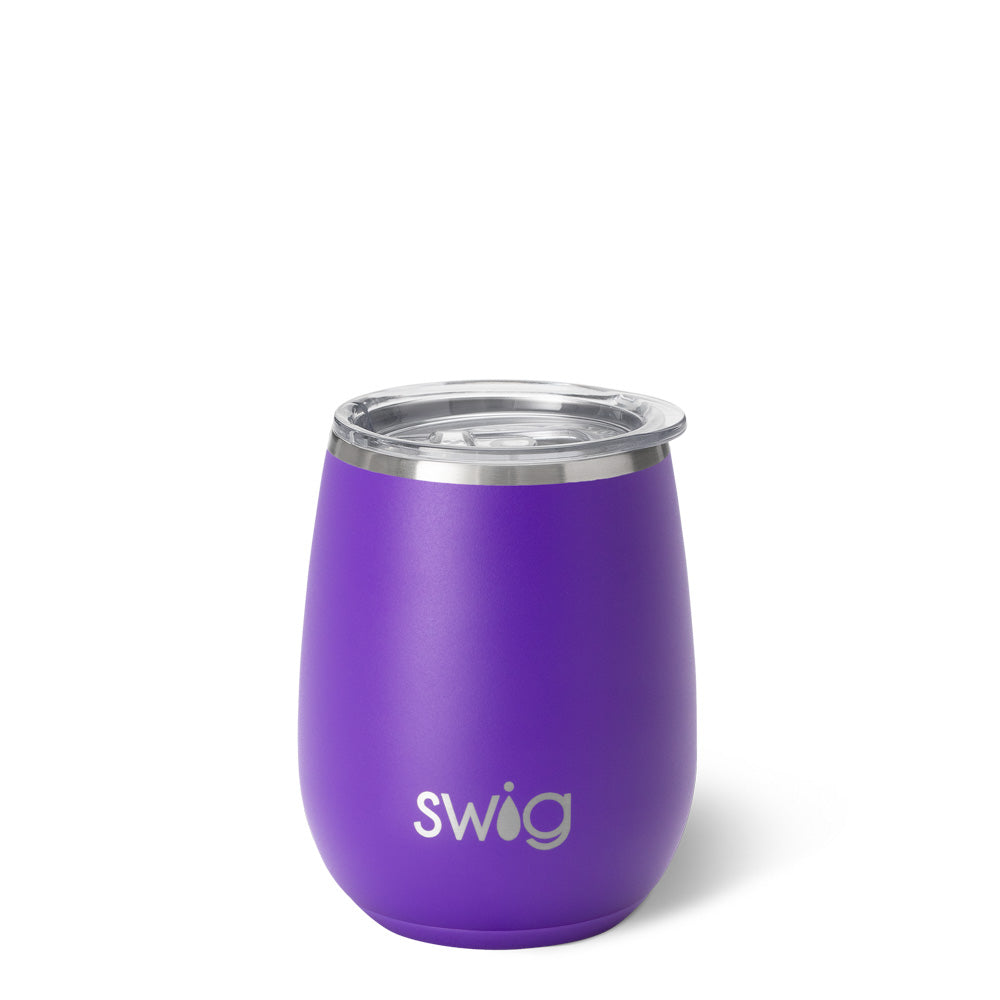 14oz Purple Stemless Wine Glass - Elegant & Durable for Indoor/Outdoor Parties, Picnics, and Relaxing Evenings