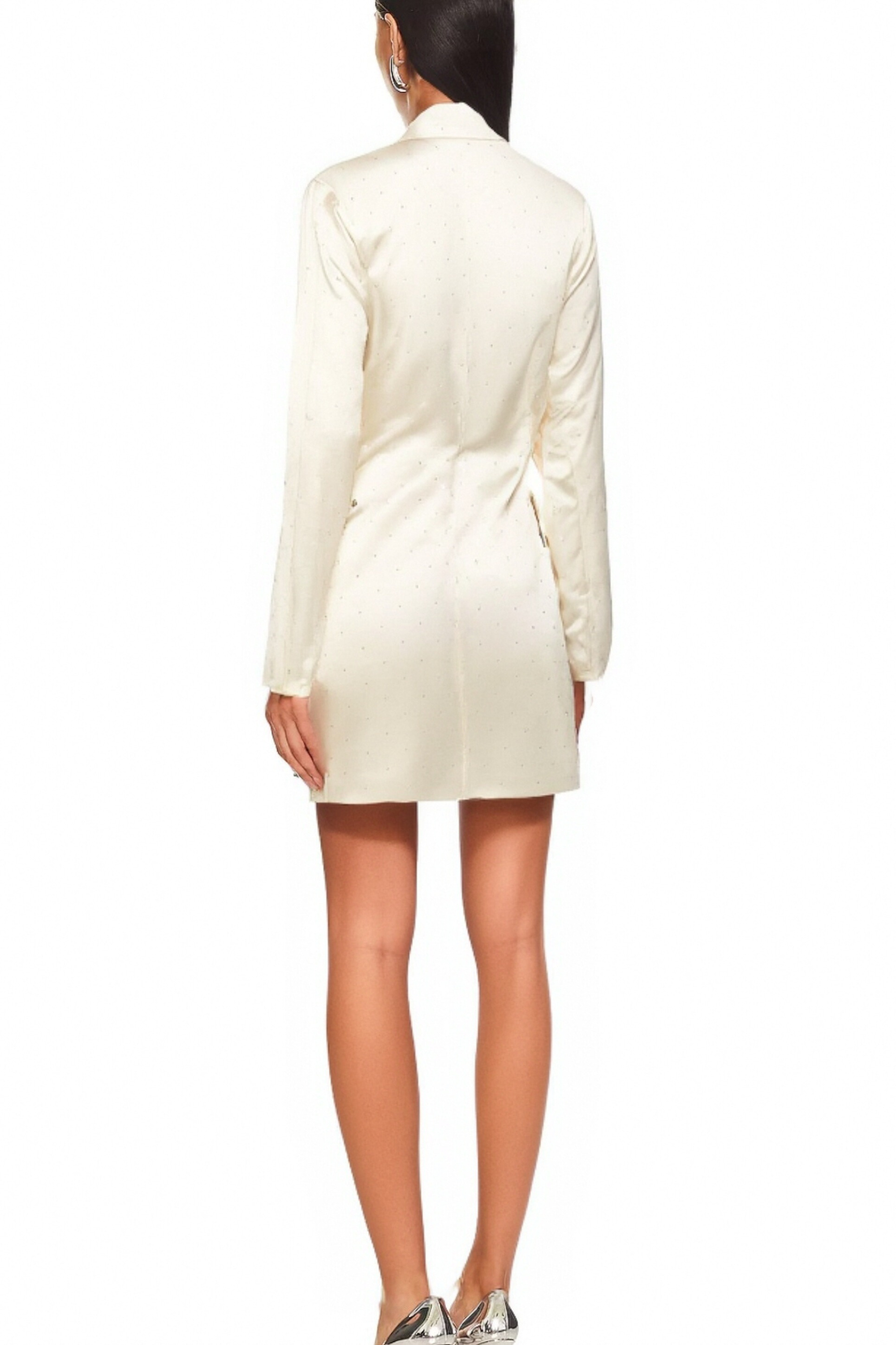 Chiara Studded Satin Mini Blazer Dress for Women - Elegant Party & Evening Wear - Perfect for Cocktail Parties, Weddings & Night Out