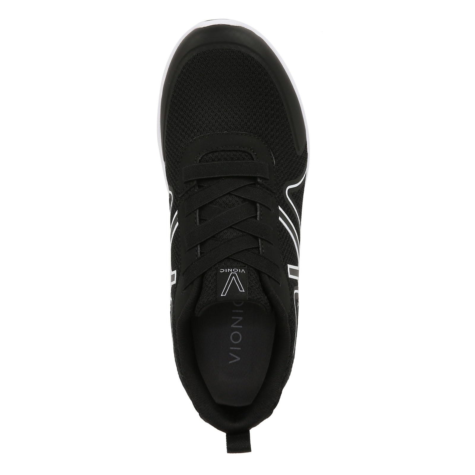 Vionic Shayna Women's Comfort Sneakers - Black & White | Arch Support Walking Shoes for Plantar Fasciitis Relief | Perfect for Work, Travel & Everyday Wear (Size 6 Medium)