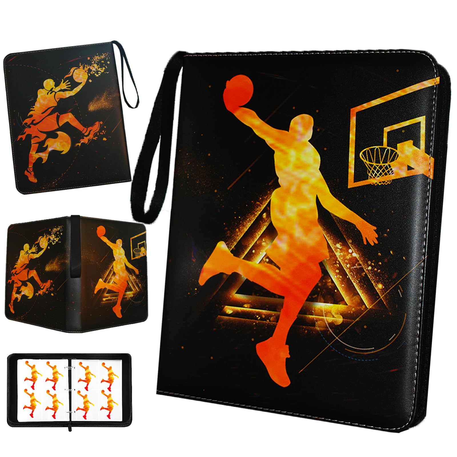 400 Pocket Basketball Trading Cards Binder - Sports Card Collectors Album with 50 Removable Sleeves | Perfect for Organizing NBA, MLB, NFL & Pokemon Cards | Great for Collectors, Players & Gift Giving