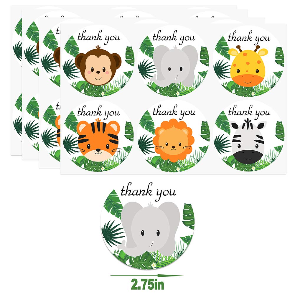 24 Pcs Jungle Safari Party Favors - Goodie Bags with Stickers for Candy & Treats | Safari Themed Birthday Party Supplies for Kids, Baby Shower & Classroom Rewards