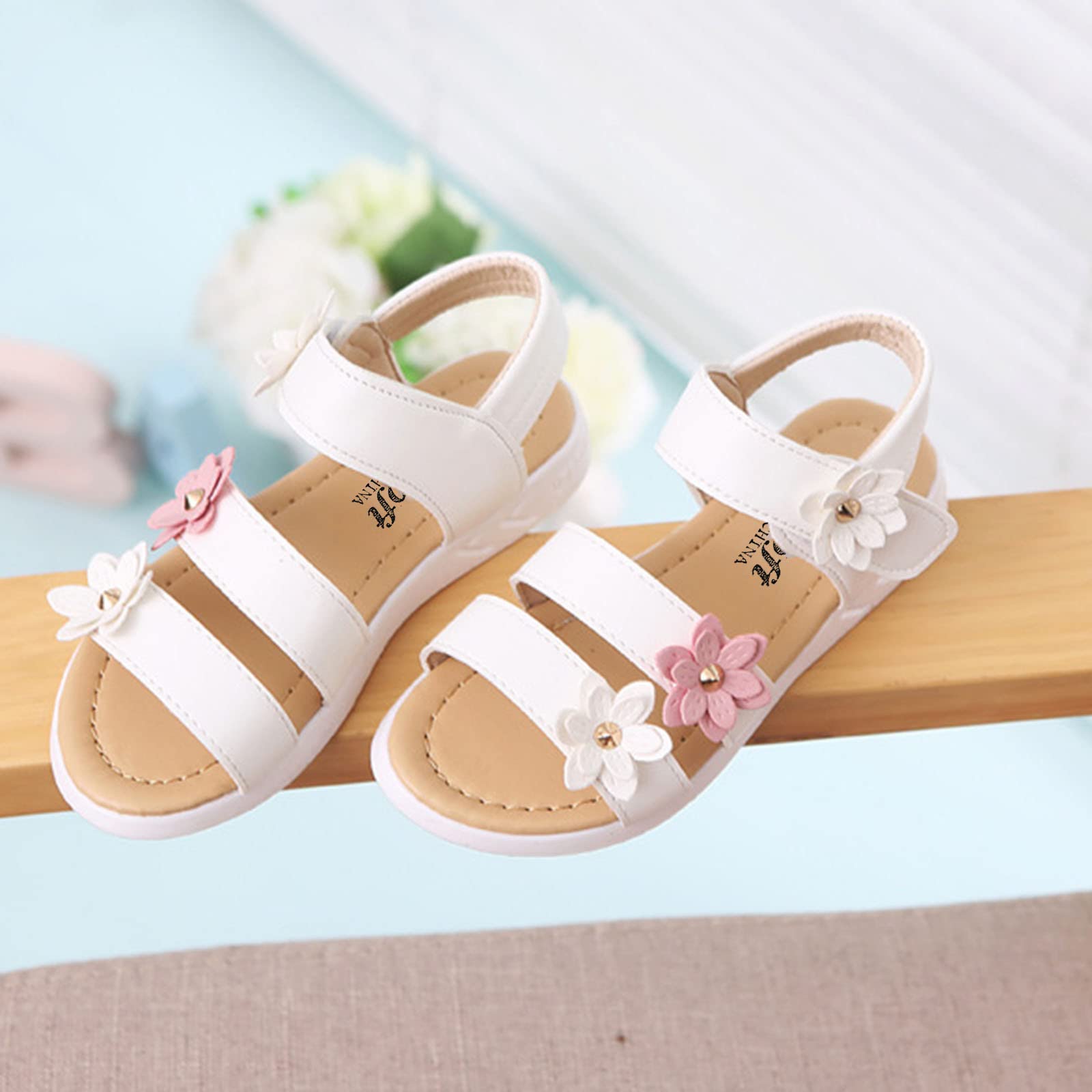 **Non-Slip Flower Girls Rubber Sandals for Toddlers & Kids (Ages 10.5-11) - Cute & Comfortable Summer Beach Shoes for Outdoor Play, Pool & Park**