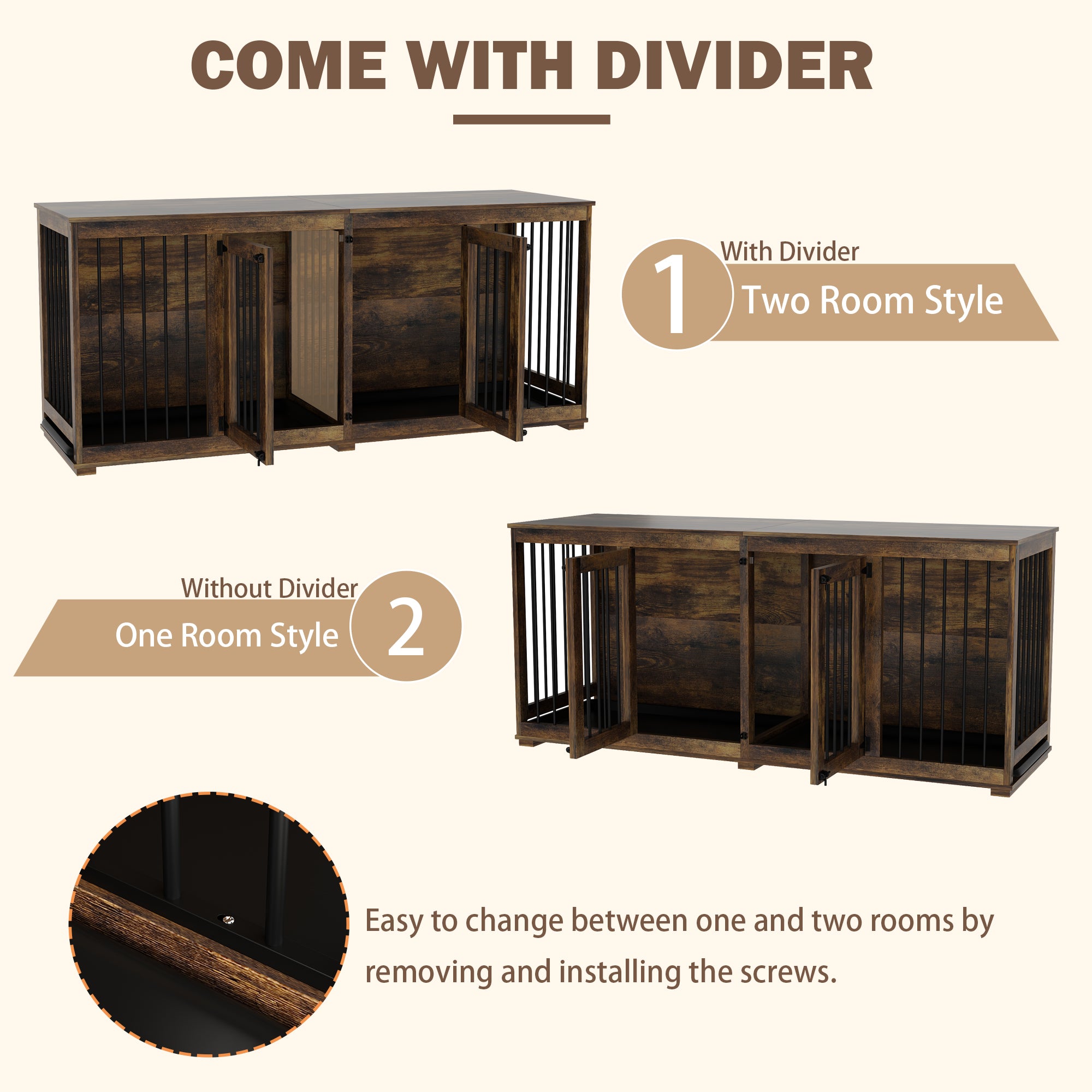 Sturdy Double Door Large Pet Cage with Steel Reinforced Frame - Perfect for Dogs, Cats, and Small Animals at Home or Travel