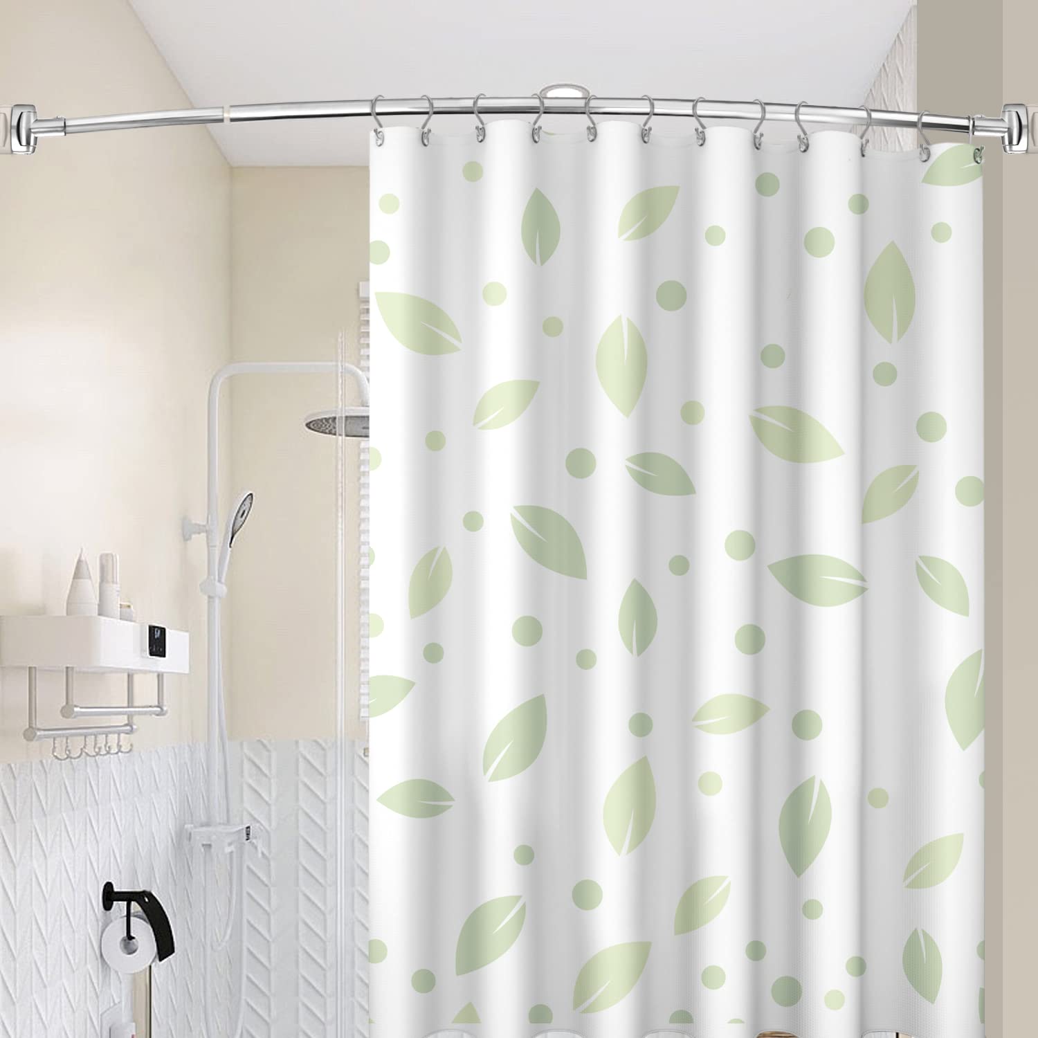 Stainless Steel Shower Curtain Hooks - Rust Proof Double Sided Bathroom Shower Rings (Set of 12) - Smooth Gliding Chrome Finish for Easy Curtain Movement - Perfect for Bathroom, Hotel, and Spa Decor