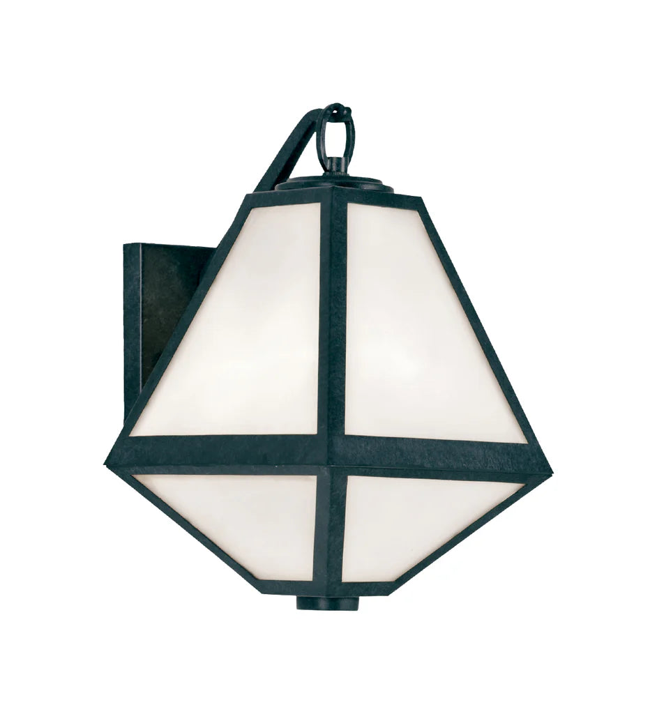 Brian Patrick Flynn Glacier 1 Light Outdoor Wall Sconce - 8x12.75 Inch Stainless Steel & Glass Black Charcoal Finish - 120V E26 Medium Base LED Bulb Socket - Weatherproof Exterior Lighting for Patio, Garden, Porch, Entryway and Indoor Wall Decor