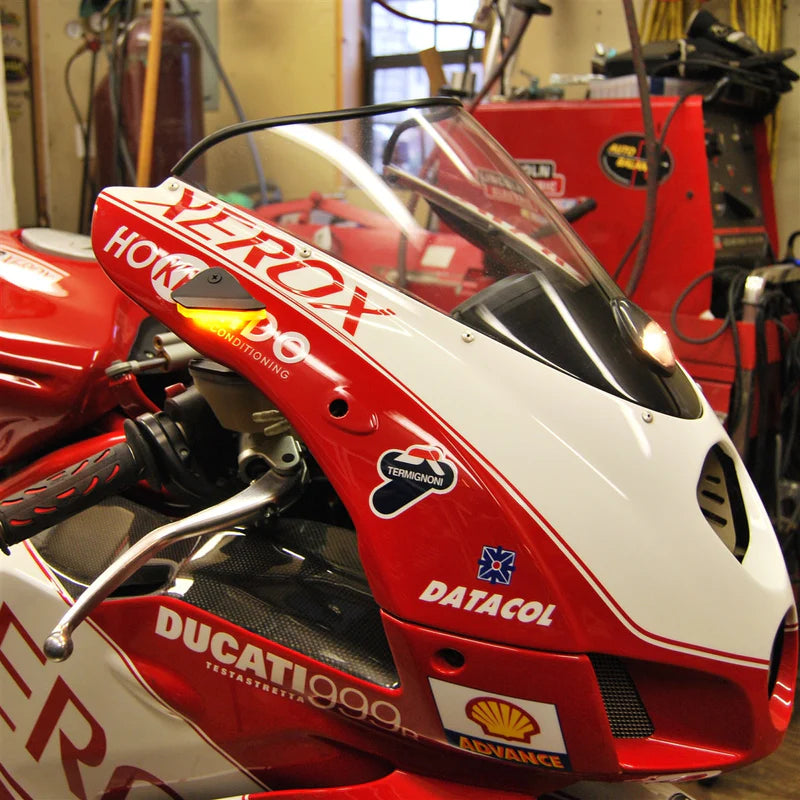 Ducati 749 Mirror Block Off Turn Signals Kit for 2003-2006 Models - Enhance Motorcycle Aesthetics & Safety for Street Riding & Track Days