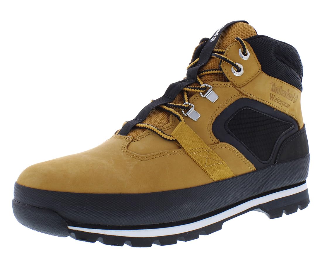 Timberland Men's Euro Hiker Boot - Waterproof Hiking Shoes for Men, Durable Leather Outdoor Boots with Anti-Slip Sole - Perfect for Trekking, Camping & Mountain Adventures