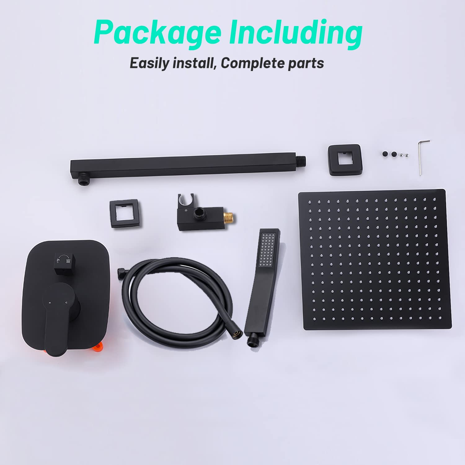 10 Inch LED Rain Shower Head with Handheld Spray - Matte Black Wall Mount Shower System for Modern Bathrooms - Perfect for Spa-Like Relaxation and Water Saving