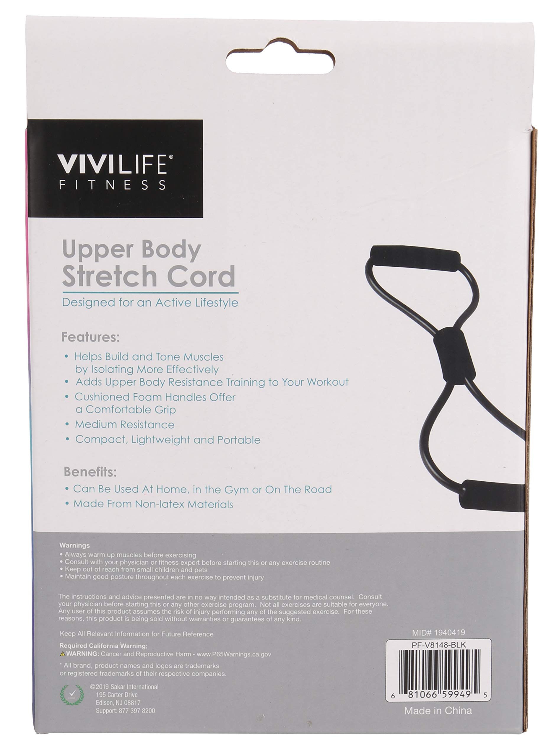 Resistance Bands for Upper Body Workout - Stretch Exercise Cords for Strength Training, Home Gym, and Physical Therapy