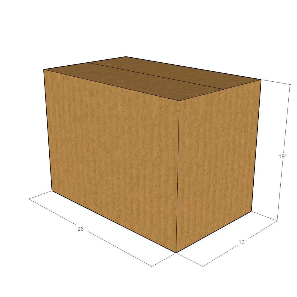 15 New Corrugated Shipping Boxes 26x16x19 Inches - 32 ECT Strength - Perfect for Moving, Storage & Ecommerce Packaging