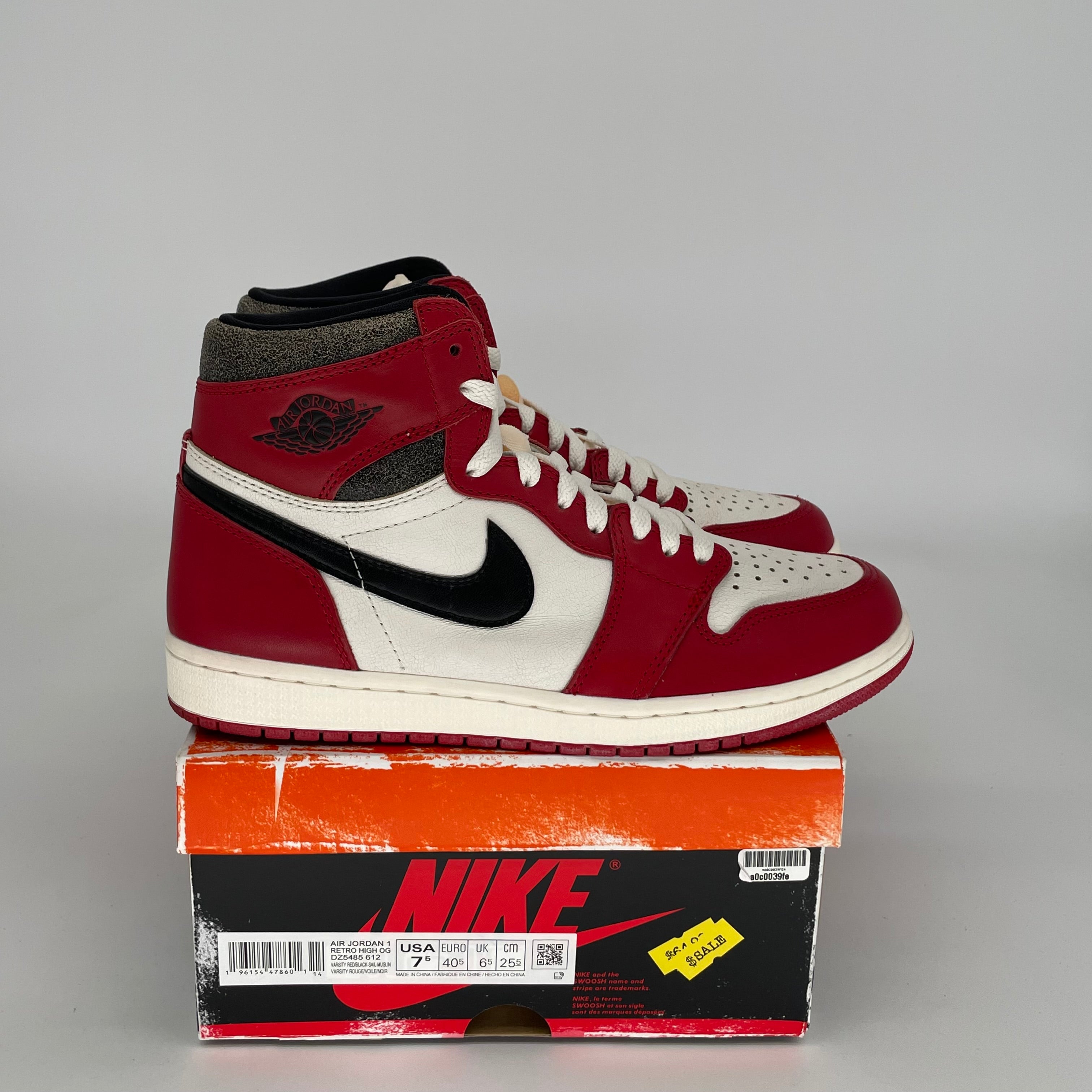 Air Jordan 1 Lost and Found Sneakers - Size 7.5 Men's (DZ5485-612) | Retro Basketball Shoes for Casual Wear & Street Style