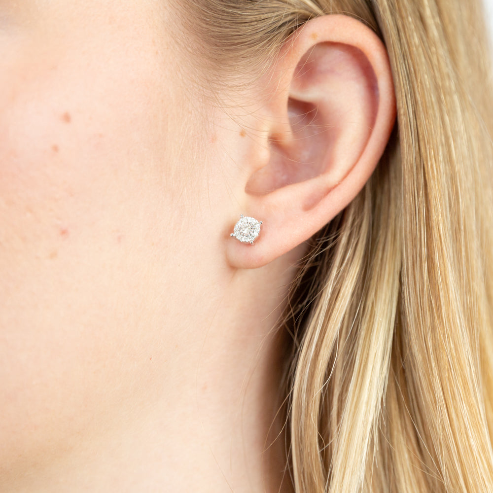 9ct White Gold Diamond Stud Earrings for Women - Elegant & Timeless Jewelry for Everyday Wear, Gifts & Special Occasions