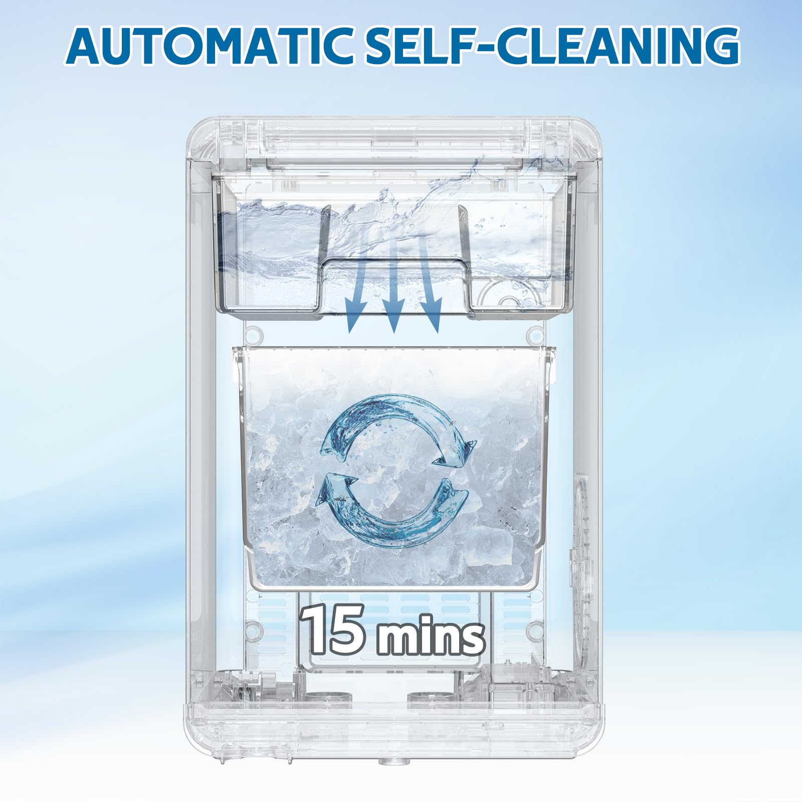 Portable Countertop Nugget Ice Maker Machine - 44LBS/24H Soft Chewable Pebble Ice Production with Self-Cleaning Function, Pull-Out Water Tank & Removable Ice Basket - Perfect for Home Kitchen, Office, Bar, and Party Use (Black)