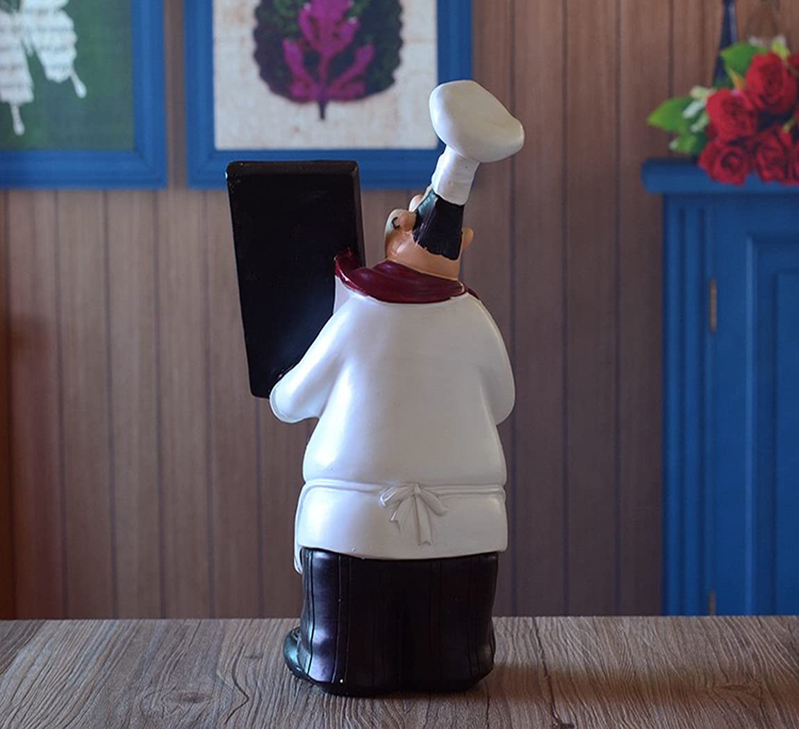 DeRu Resin Chef Sculpture - Handcrafted Kitchen Decor Figurine for Restaurant, Home, Cafe & Bar Display | Perfect for Countertop, Shelf & Tabletop Decoration (Style C)