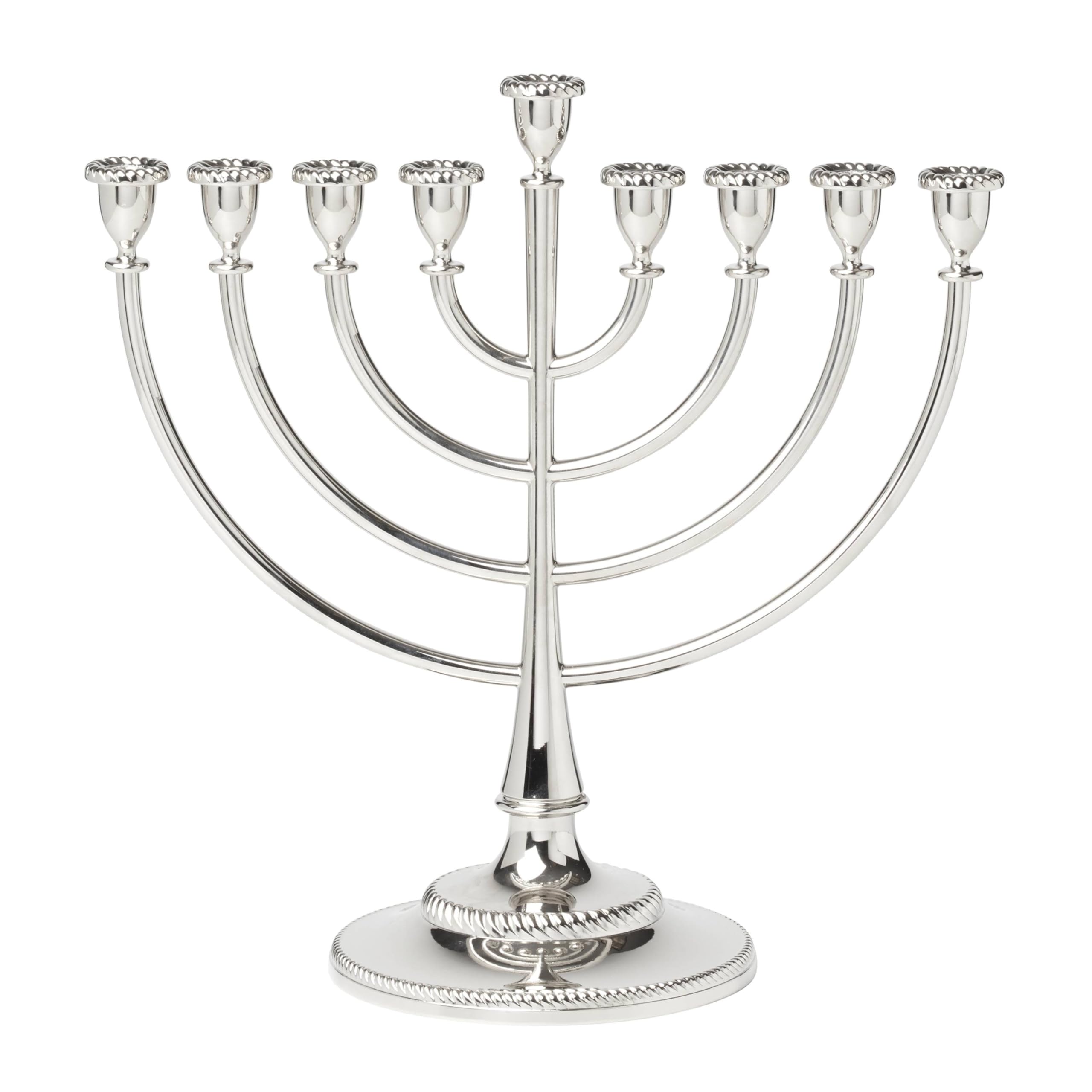 Reed And Barton 896613 Roseland Silver Menorah - Elegant Hanukkah Candle Holder for Jewish Holiday Decor & Home Celebration