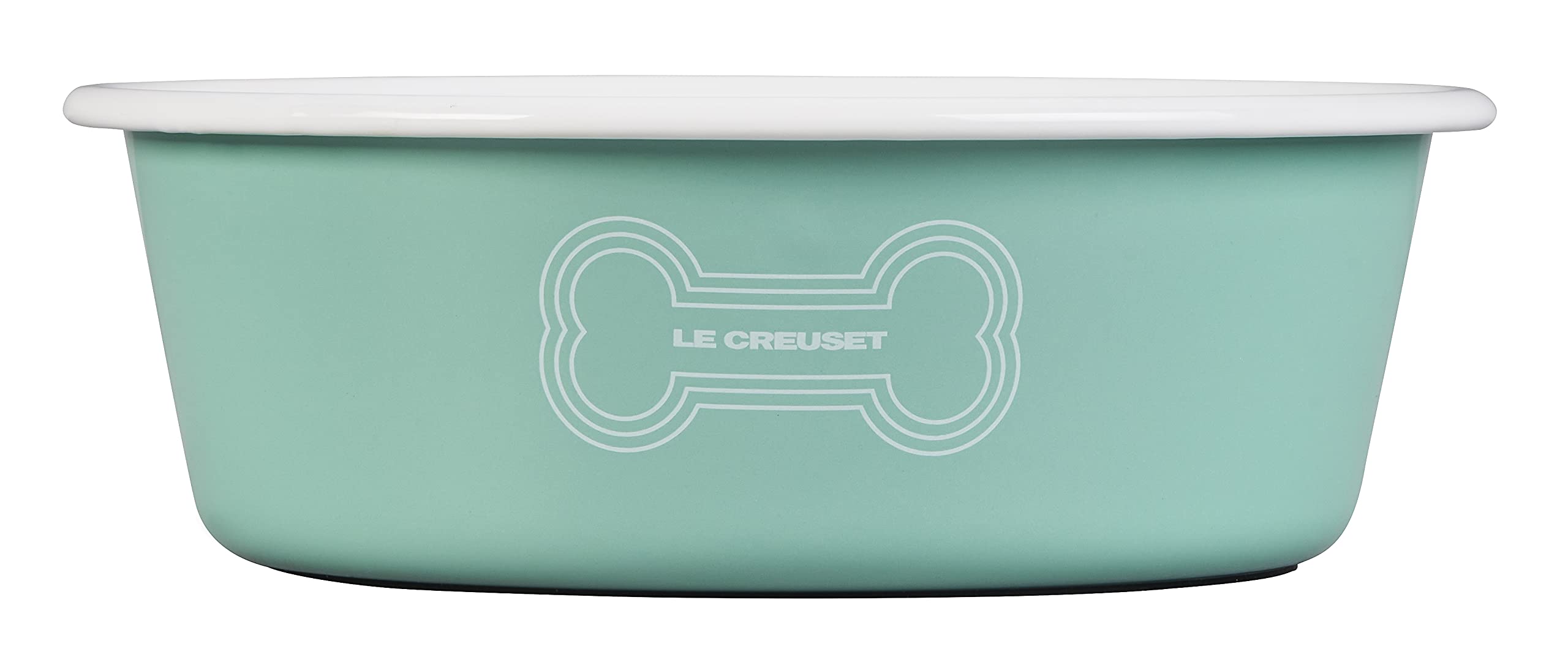Le Creuset Enamel on Steel Large Dog Bowl - 6 Cups Capacity, Light Green - Durable & Stylish Pet Food Dish for Dogs, Perfect for Indoor & Outdoor Use