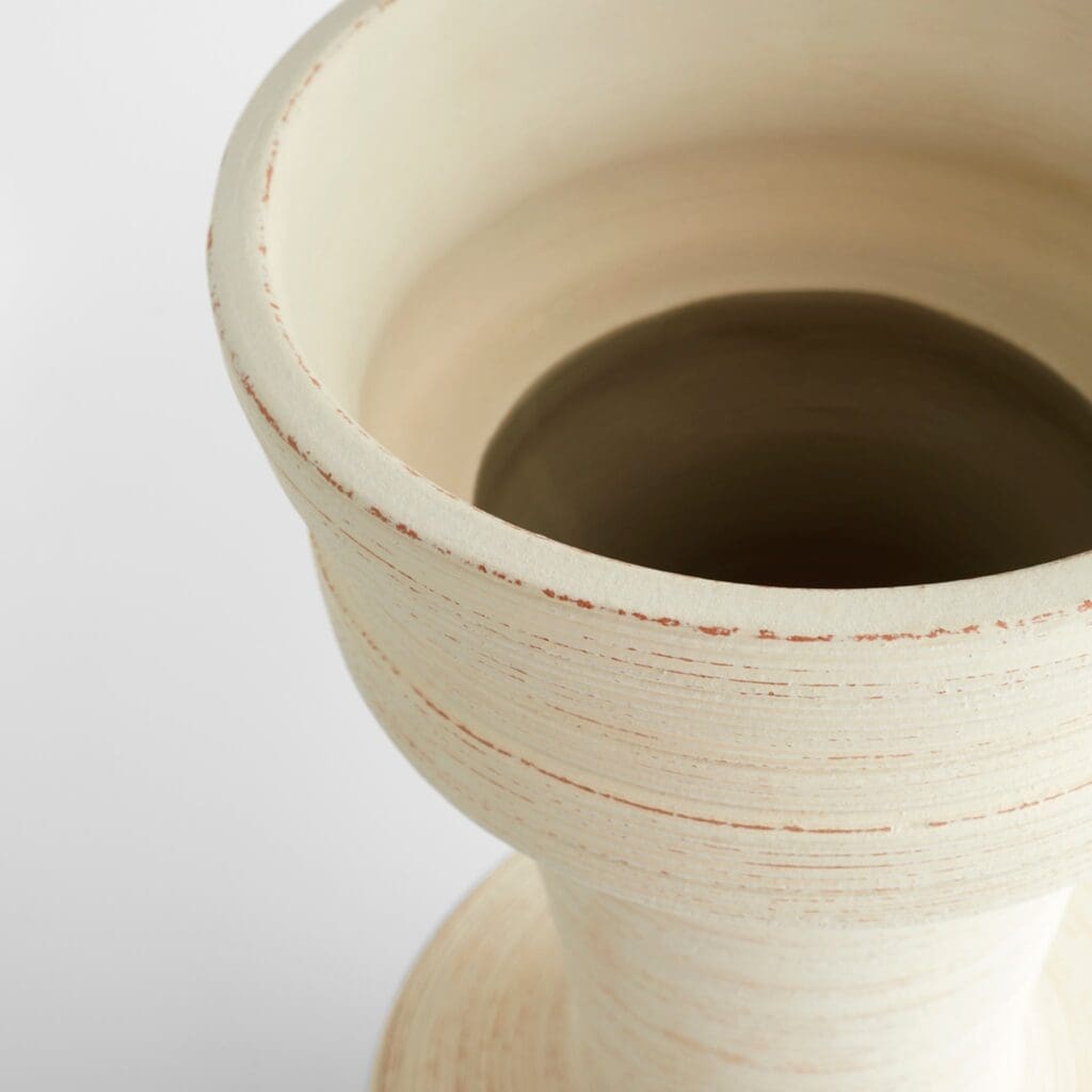 Cyan Design 11560 Taras Vase - White Medium Ceramic Vase for Home Decor, Centerpiece, Wedding, Living Room, Dining Table