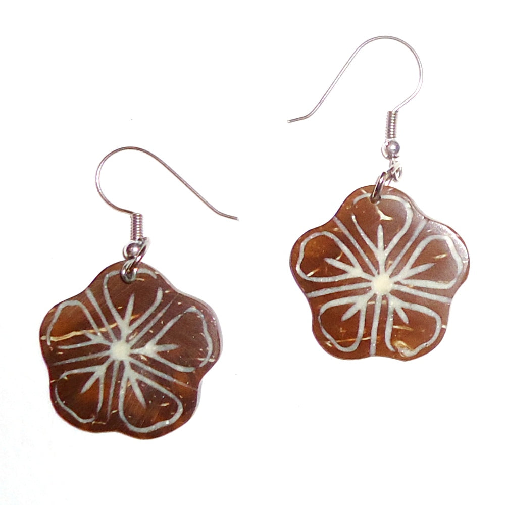 Exquisite Ebony Wood Flower Earrings for Women | Handmade Floral Dangle Earrings | Perfect for Weddings, Parties & Everyday Wear