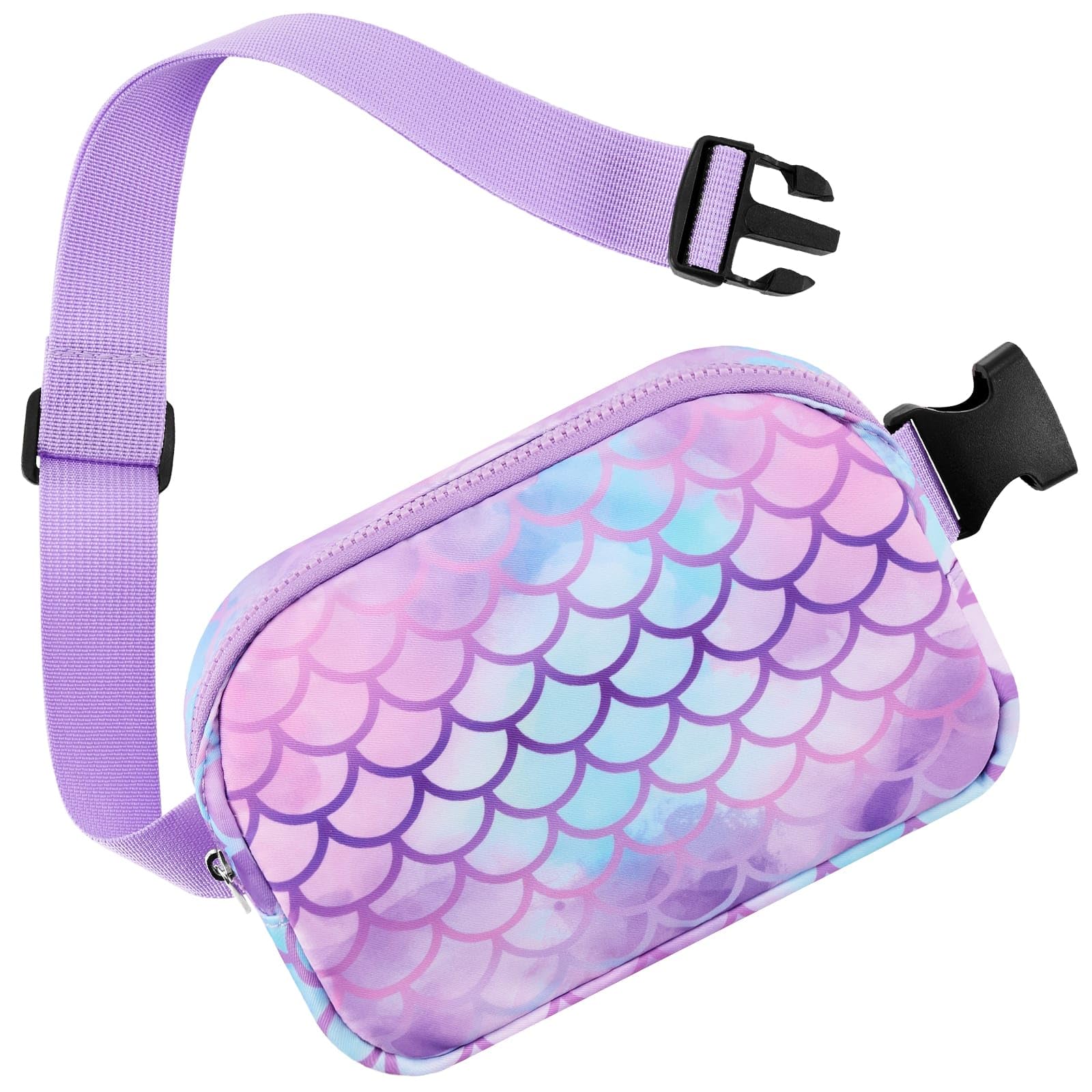 **Mermaid Fanny Pack for Kids - Adjustable Waist Bag (20-35.5 Inch) with Multiple Compartments | Crossbody Purse for Girls, Sports & Running | Perfect Gift for Active Children**    *(Great for Outdoor Play, Travel, Sports, and Everyday Adventures!)*
