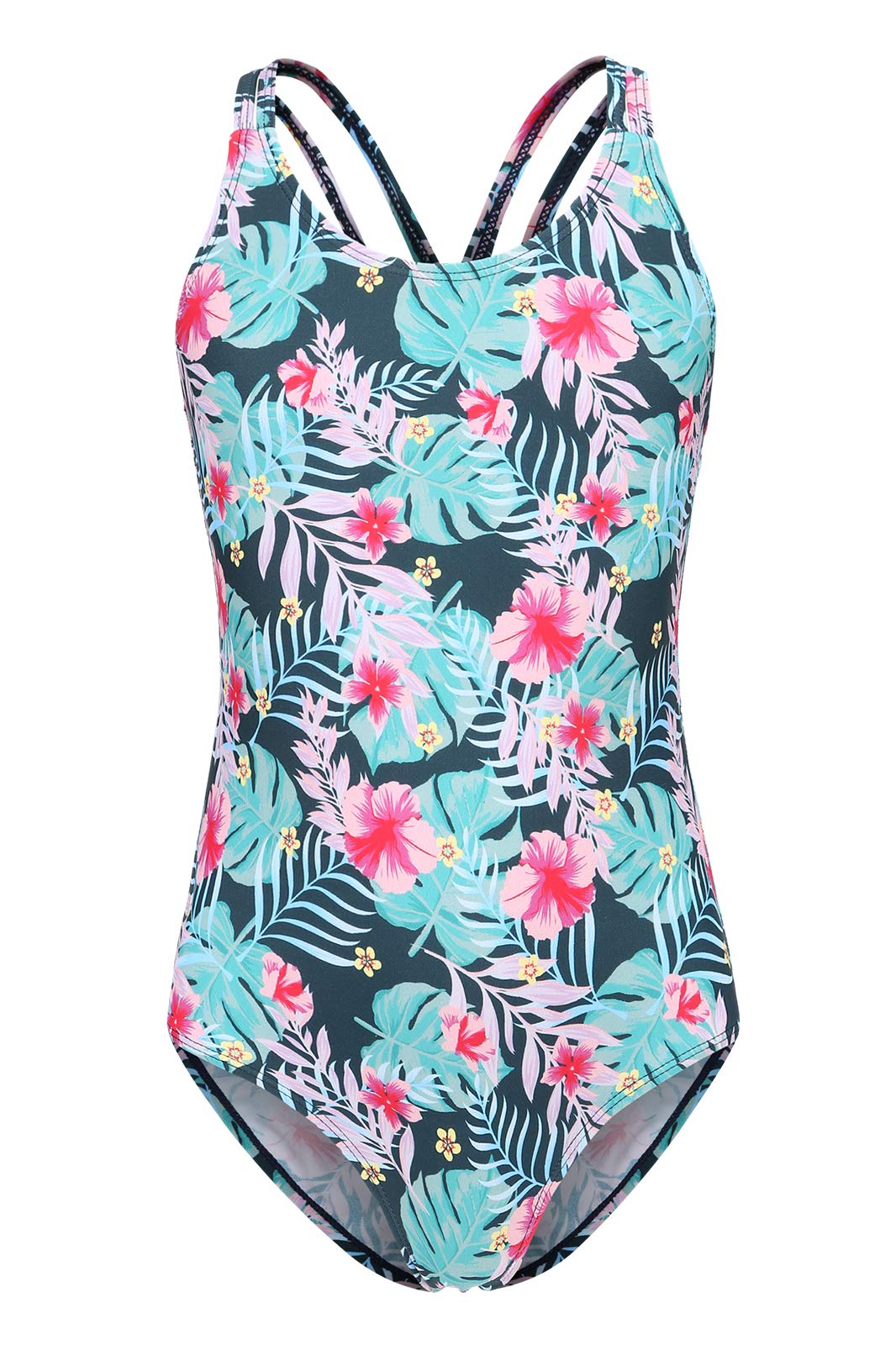 Rainbow Striped One Piece Swimsuits for Girls - Cute Bathing Suit for Beach, Pool & Summer Vacation
