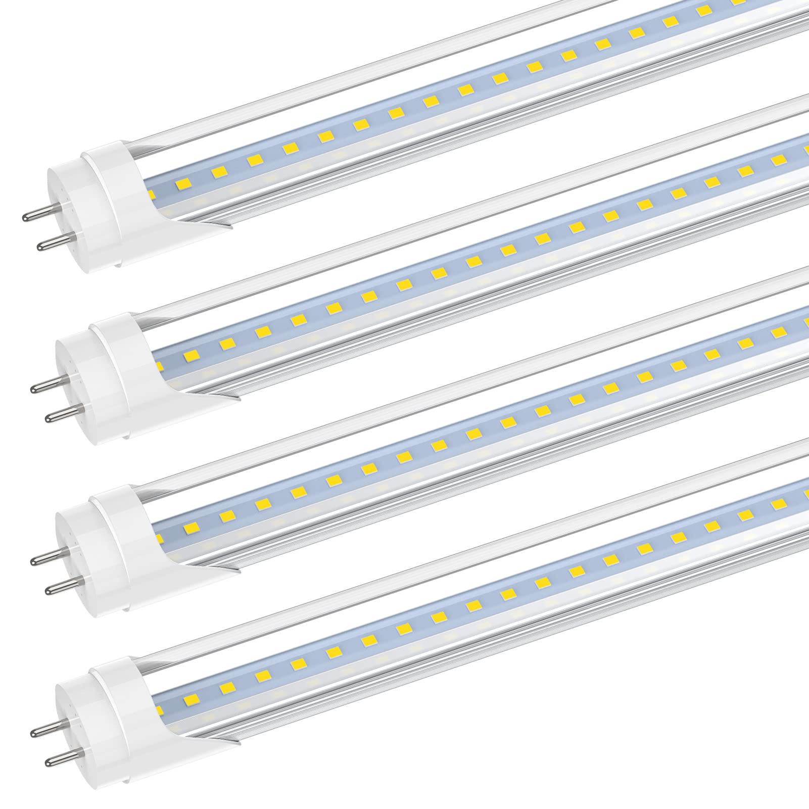 Romwish 2FT LED Tube Light 10W (24W Equivalent) - 5000K Daylight White, 1120LM, Plug & Play or Ballast Bypass, Double End Powered - 24 Inch F20T12 Fluorescent Replacement - Clear (4 Pack) - Perfect for Office, Garage, Warehouse & Commercial Lighting