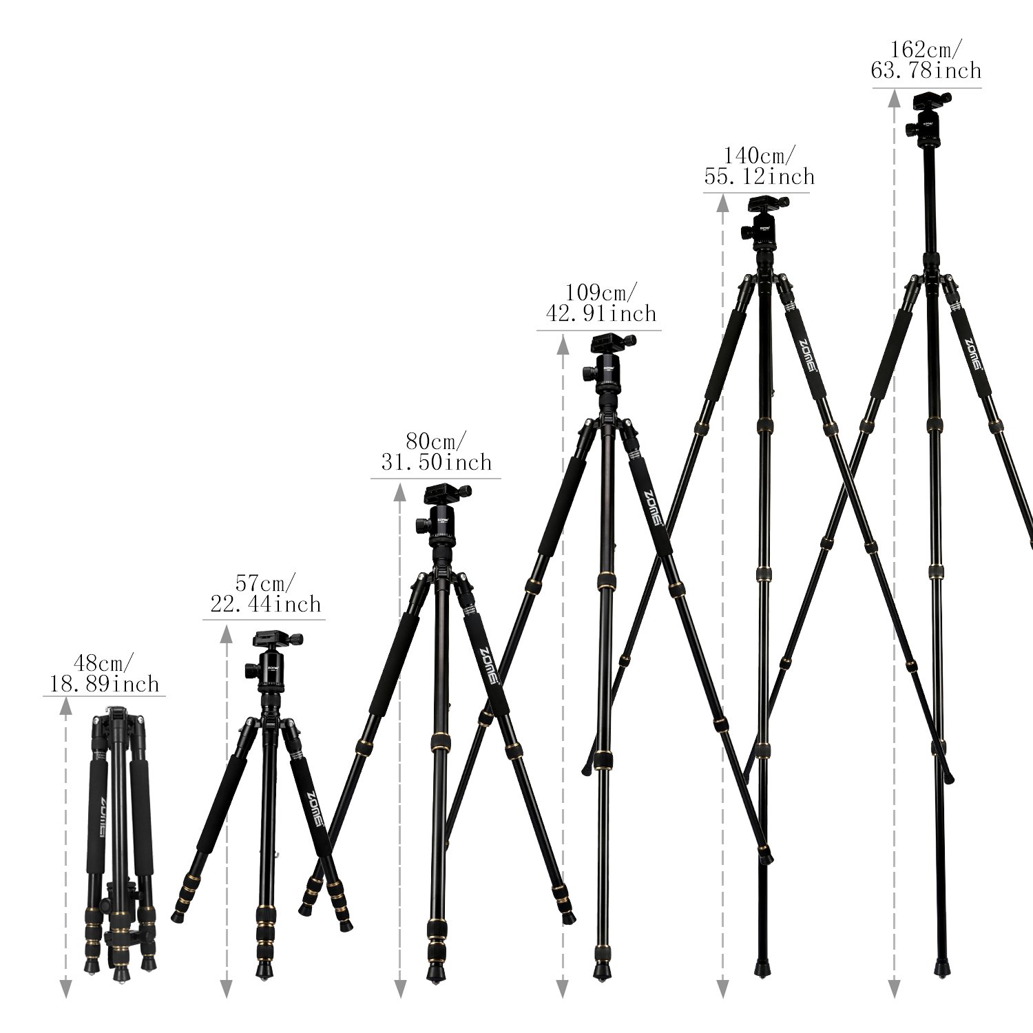 ZOMEI Z688 Lightweight Aluminum Alloy Travel Tripod & Monopod with Ball Head - Compact Camera Stand for Canon Nikon Sony DSLR - Perfect for Hiking, Vlogging & Outdoor Photography