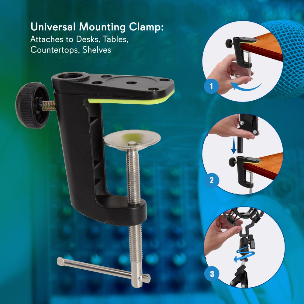 Professional Adjustable Microphone Stand with Heavy Duty Base - Perfect for Home Studios, Podcasting & Live Performances