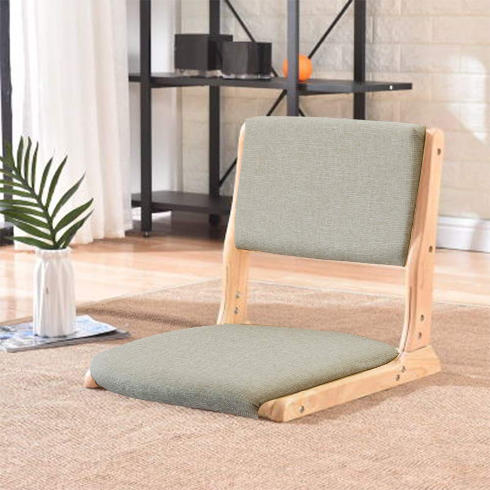 Foldable Tatami Meditation Floor Chair - Portable Japanese Legless Accent Furniture with Cushion for Living Room, Bay Window, Reading & Relaxation | Perfect for Zen Decor, Yoga, and Small Space Living