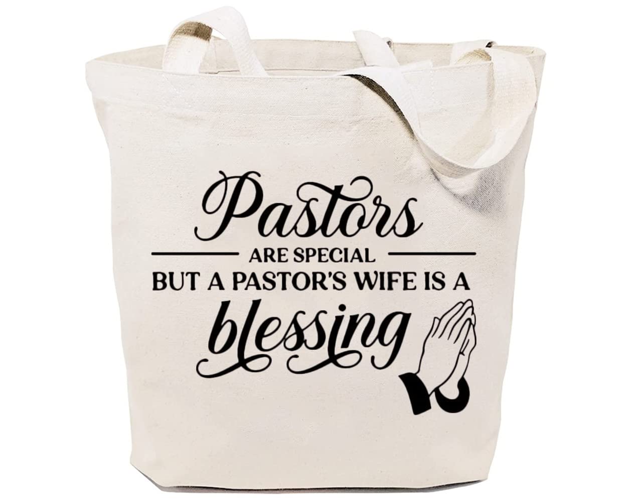 Eco-Friendly Canvas Tote Bag - Reusable Grocery Shopping Bag with Long Handles for Women, Work & Daily Use - Perfect Gift for Wife, Christian Pastor Appreciation (Ideal for Shopping, Church Events & Beach Trips)