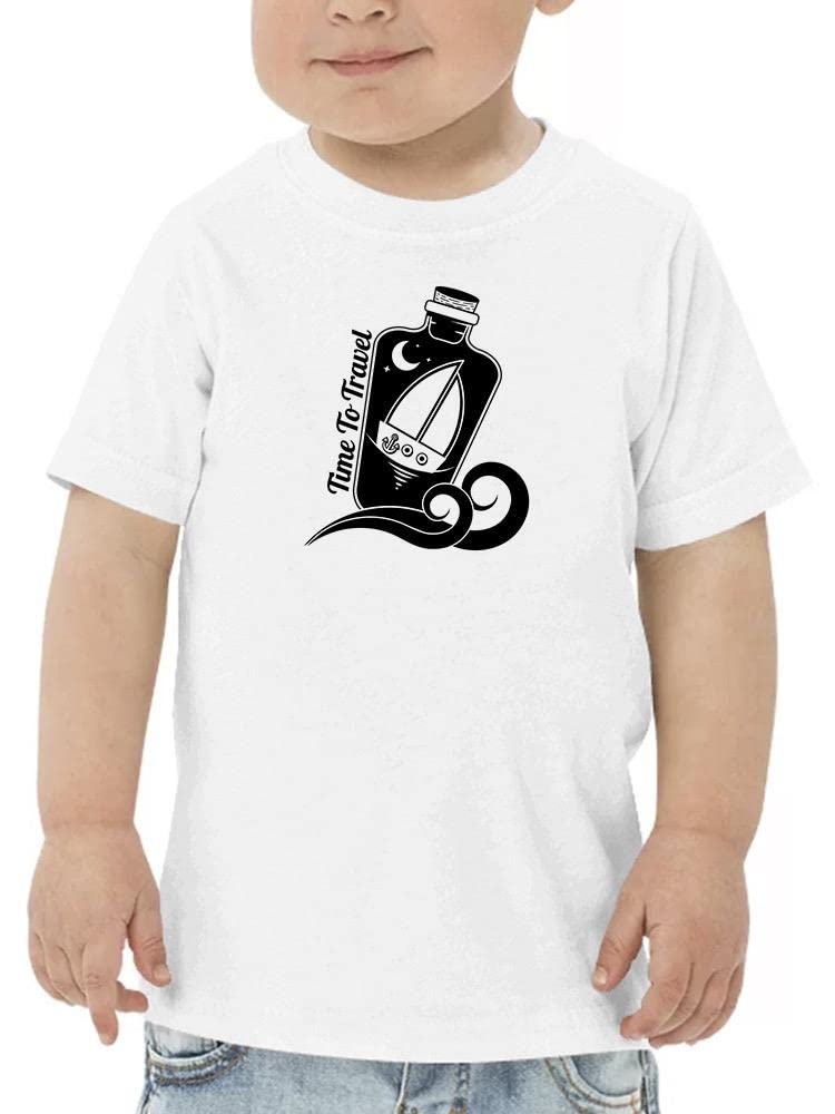 Smartprints Time To Travel Graphic T-Shirt for Toddlers - Soft Cotton Kids Travel Shirt for Vacation, Road Trips & Family Adventures