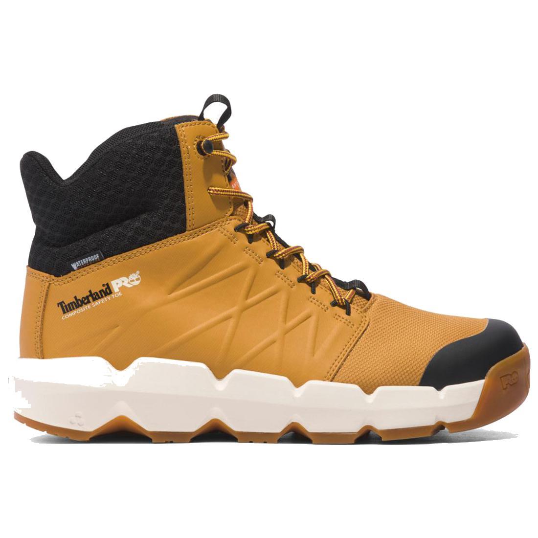 Morphix 6 Inch Composite Toe Waterproof Work Boots for Men - Wheat Color - Slip Resistant & Electrical Hazard Safety - Ideal for Construction, Landscaping & Outdoor Work